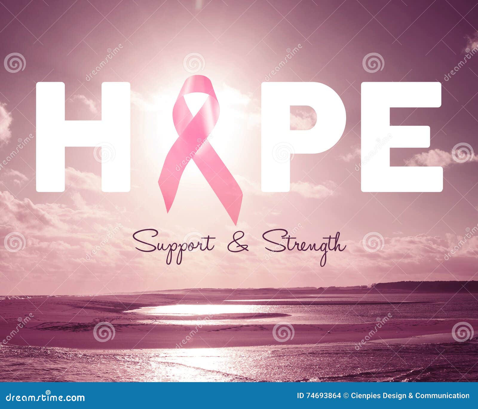 pink hope breast cancer awareness background