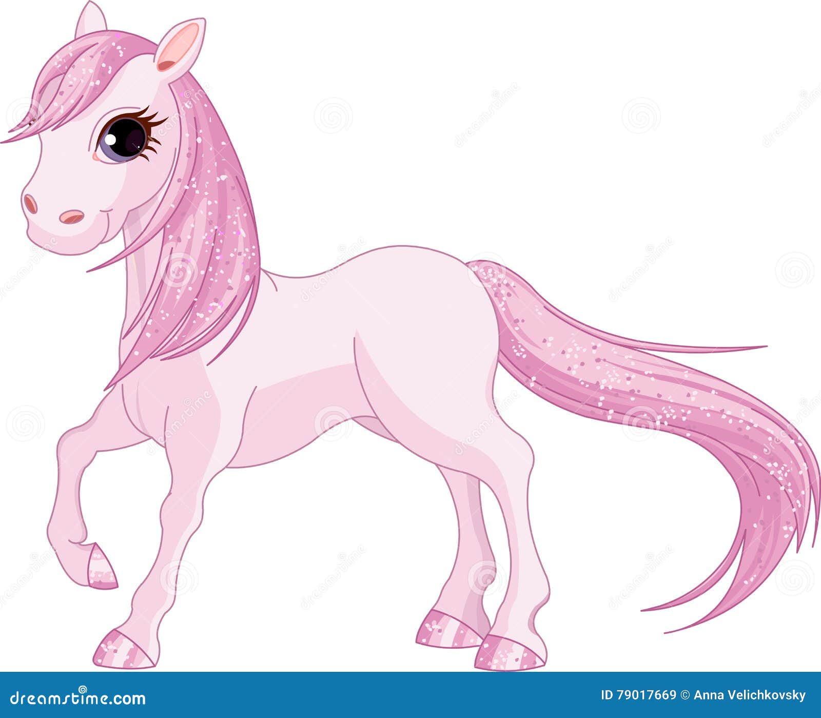 Pink Horse stock vector. Illustration of mare, icons 79017669