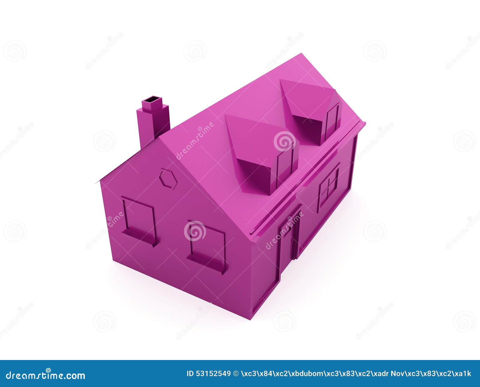 Pink House Icon Rendered Isolated Stock Illustration Illustration of