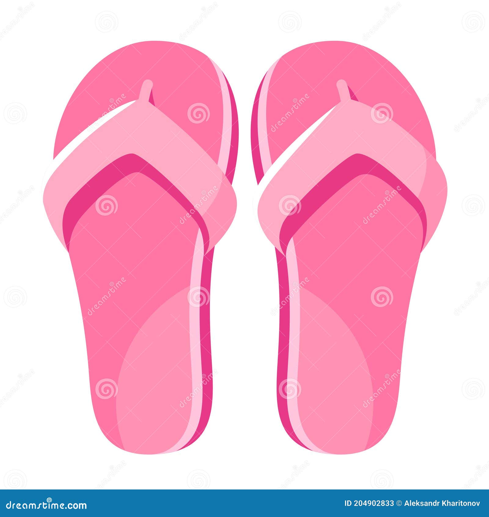 pink jandals  flip flop icon. female slim footwear for beach  bathroom  swimming pool