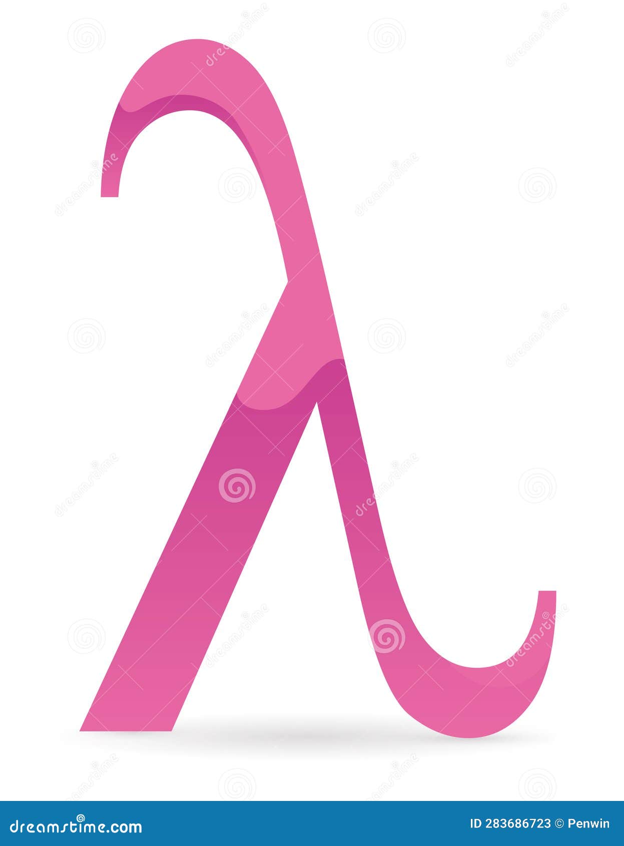 pink lambda  with shiny effect for lgbtiq rights,  