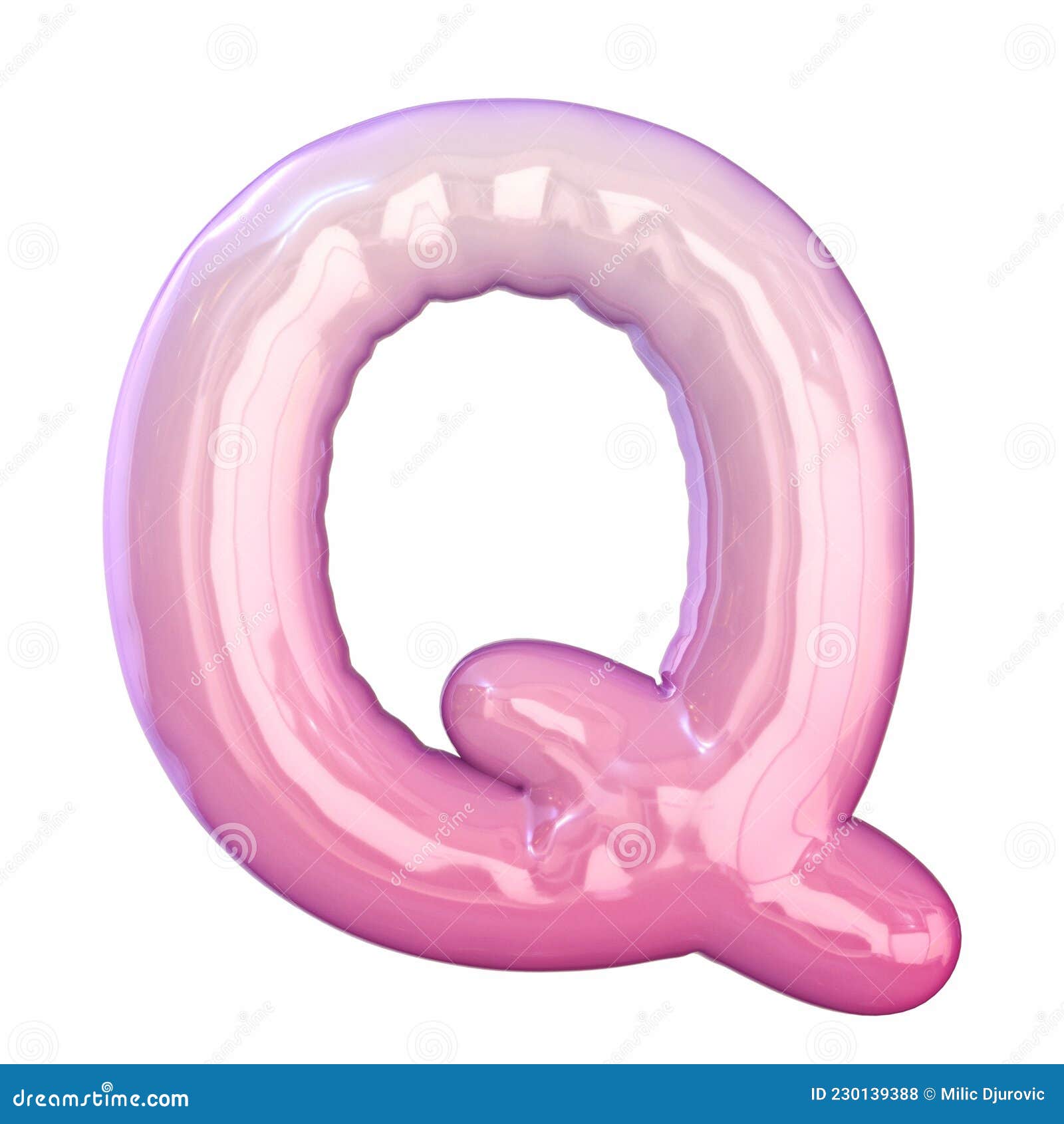Pink Latex Glossy Font Letter Q 3D Stock Illustration - Illustration of ...