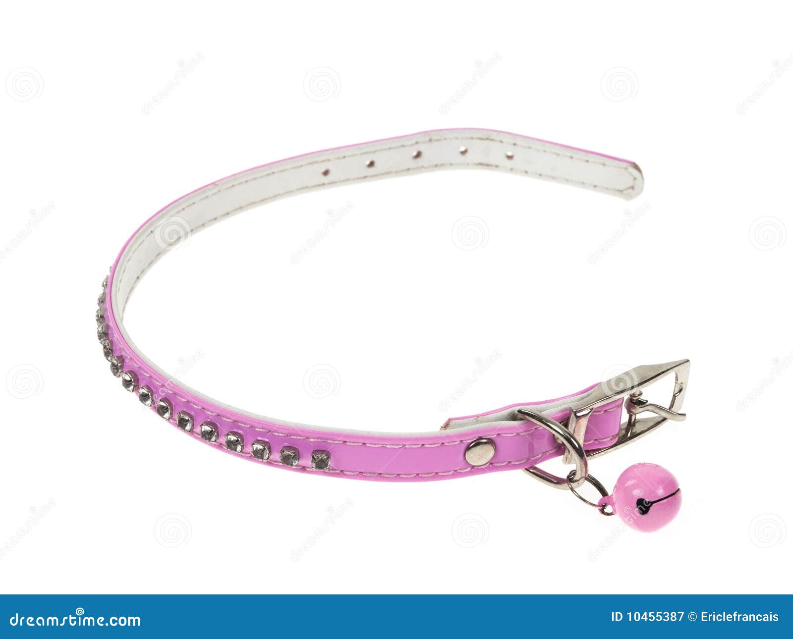 pink leather cat collar