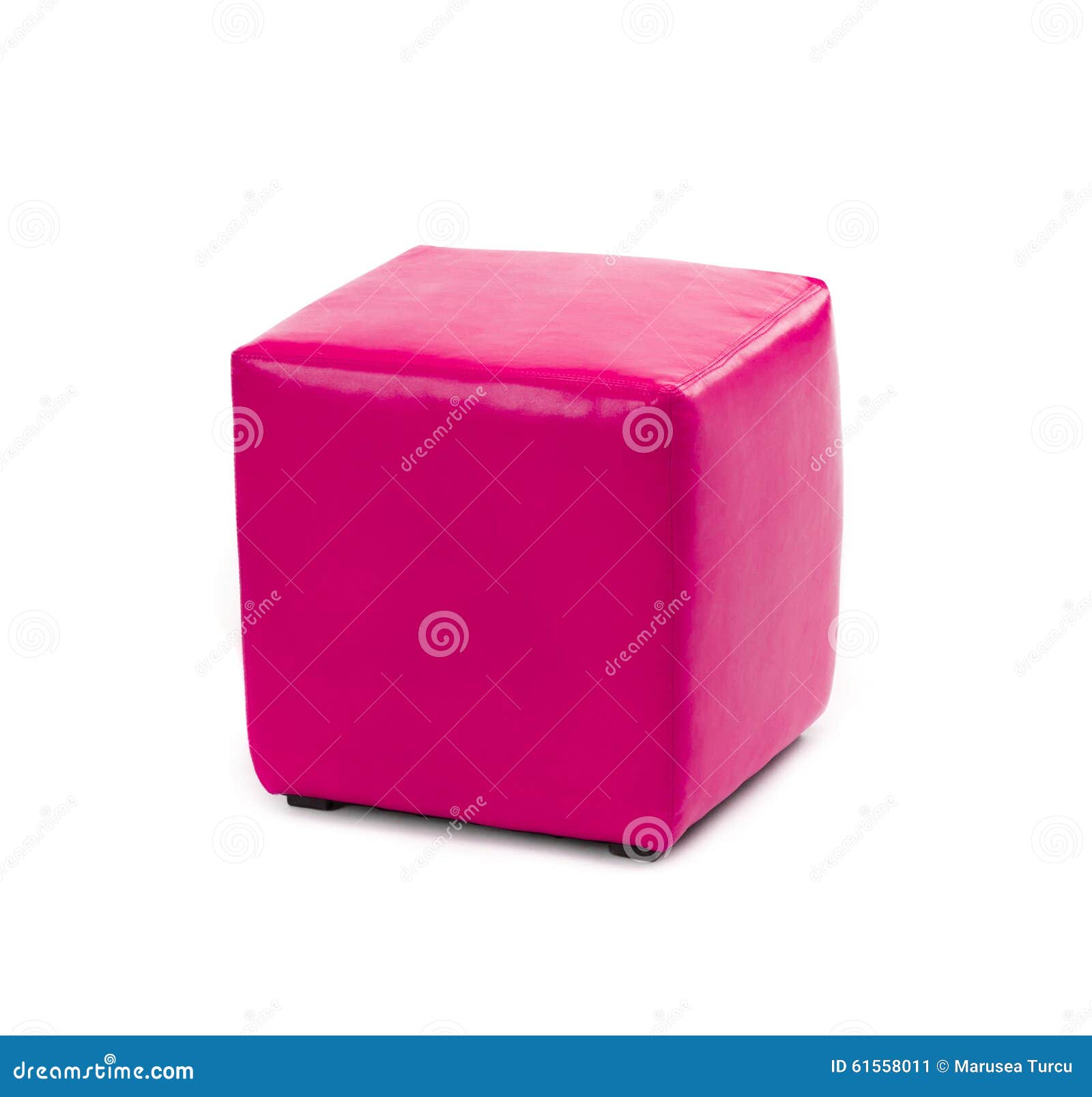 Pink Leather Foot Stool Ottoman Stock Image Image of style, furniture