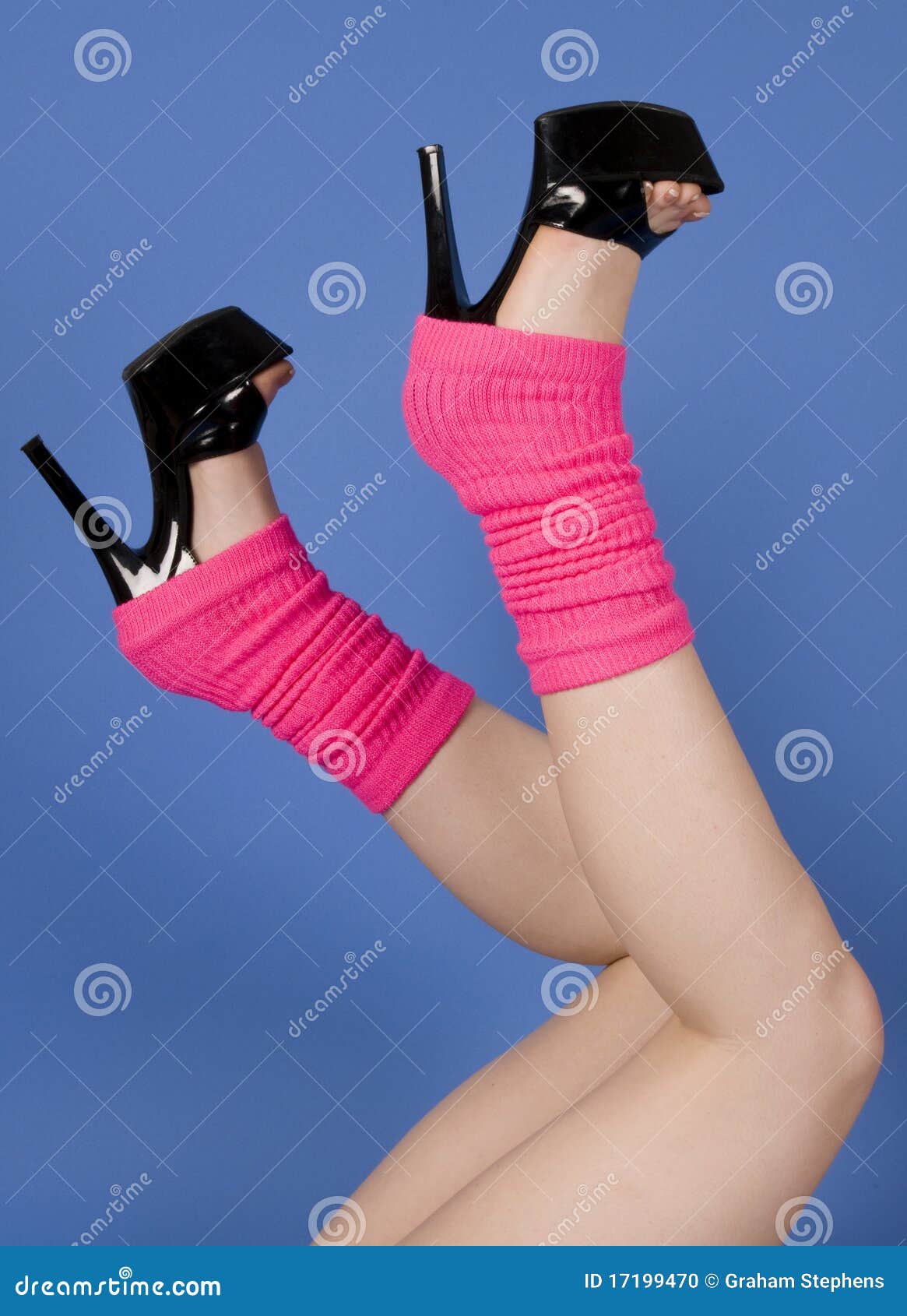 pink leg warmers and high heels