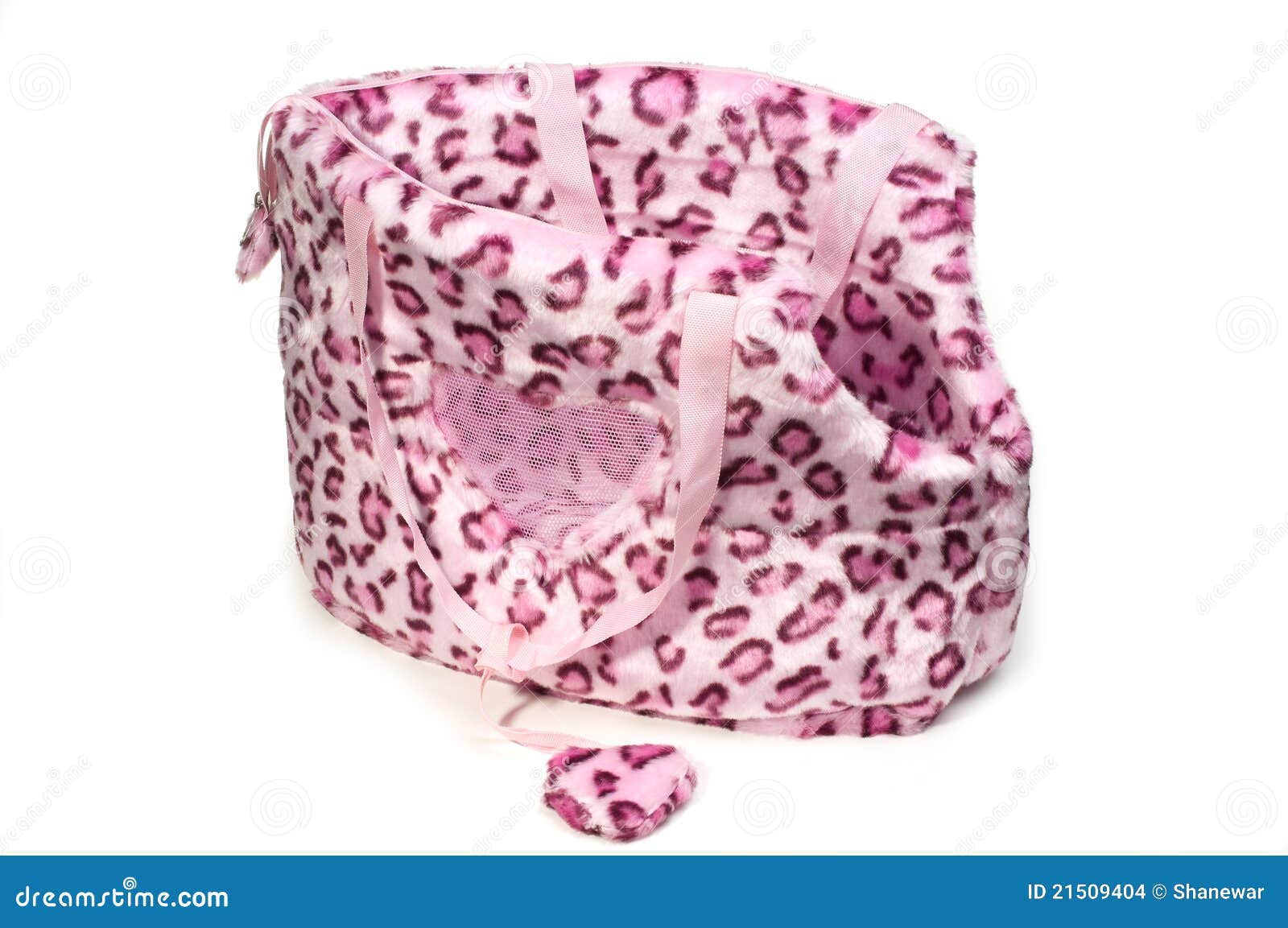 Pink Leopard Print Bag for Small Dogs. Stock Photo Image of heart