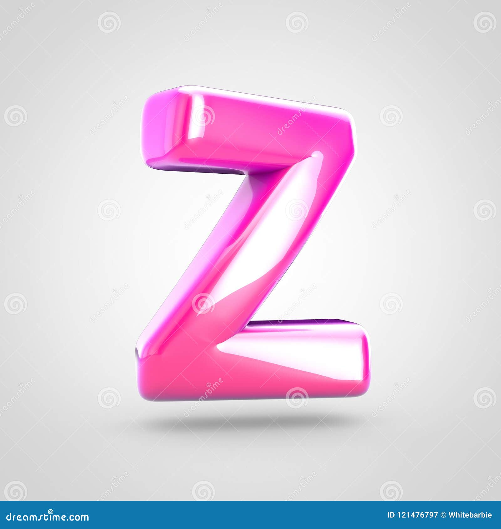 Pink Letter Z Uppercase Isolated on White Background. Stock ...