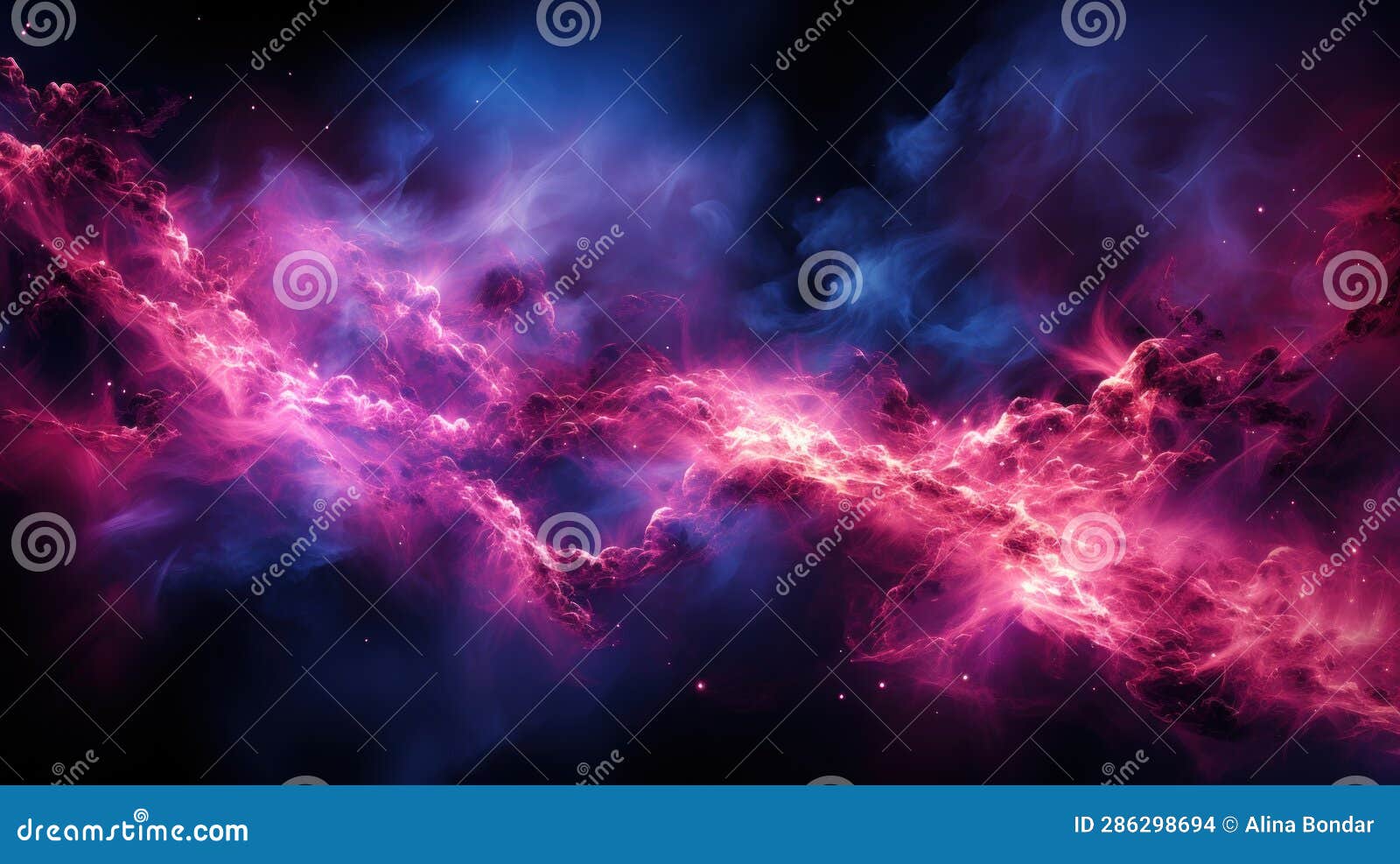 Pink Lightning Black Backdrop. Created with Generative AI Stock