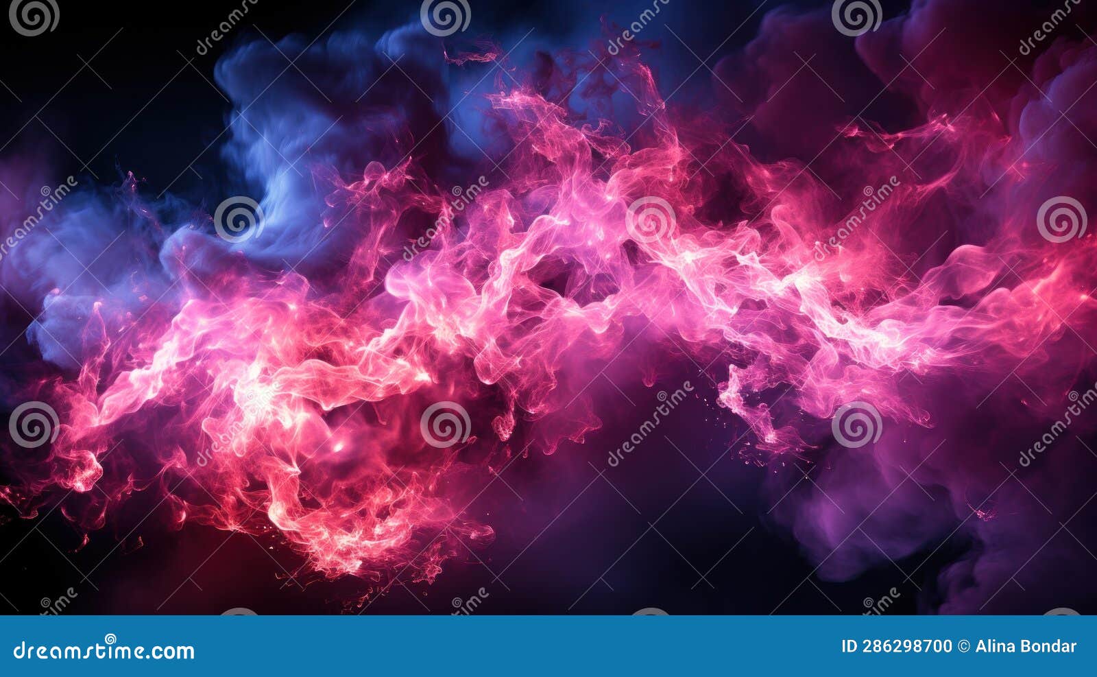 Pink Lightning Black Backdrop. Created with Generative AI Stock