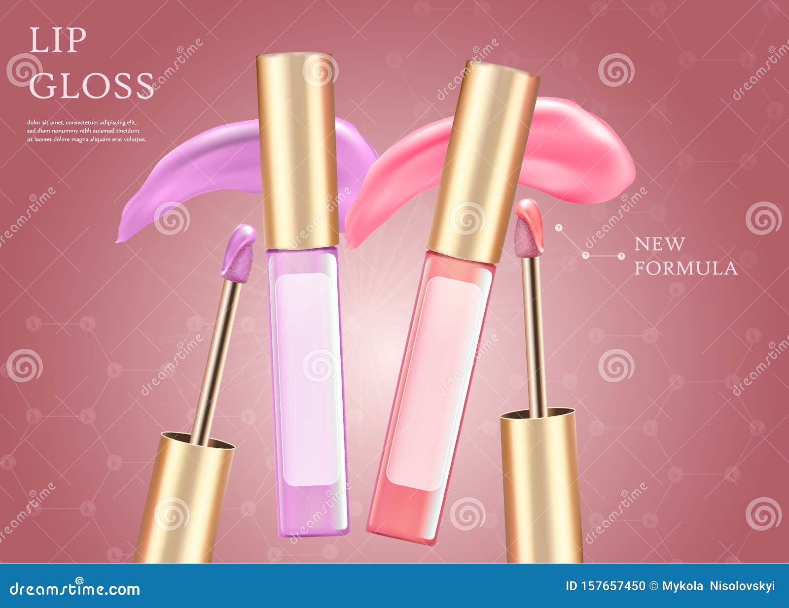 Download Pink And Lilac Liquid Lipstick In Tube Makeup Stock Illustration Illustration Of Beauty Bottle 157657450