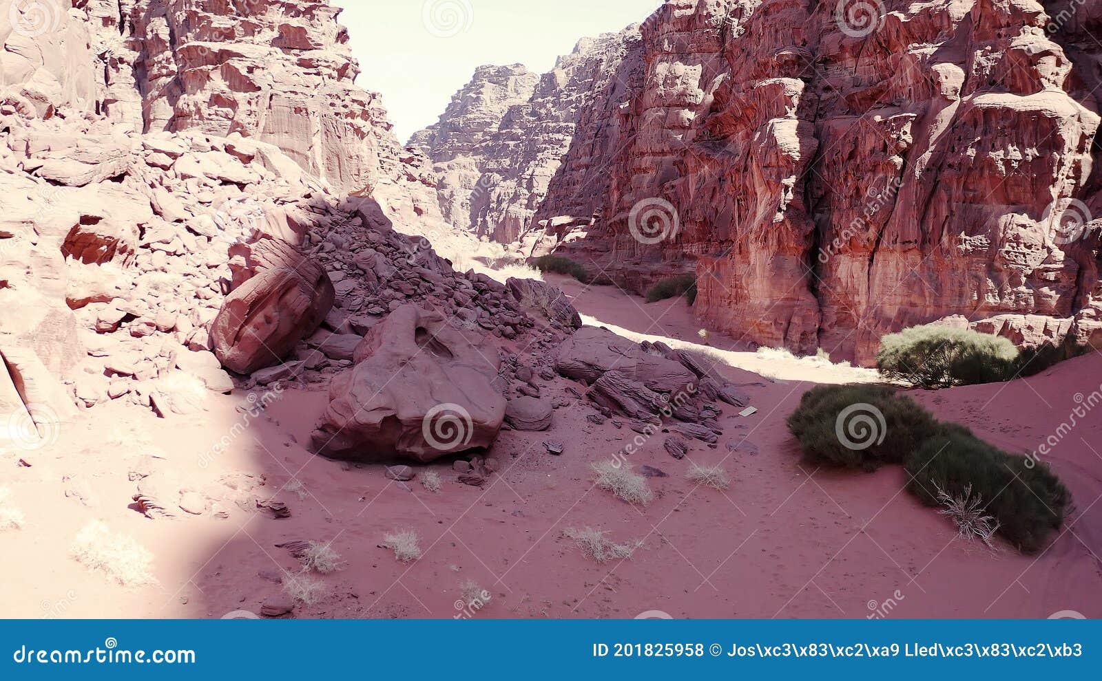 aerial view of the umm rashid canyon in the national park of wadi rum, jordan.