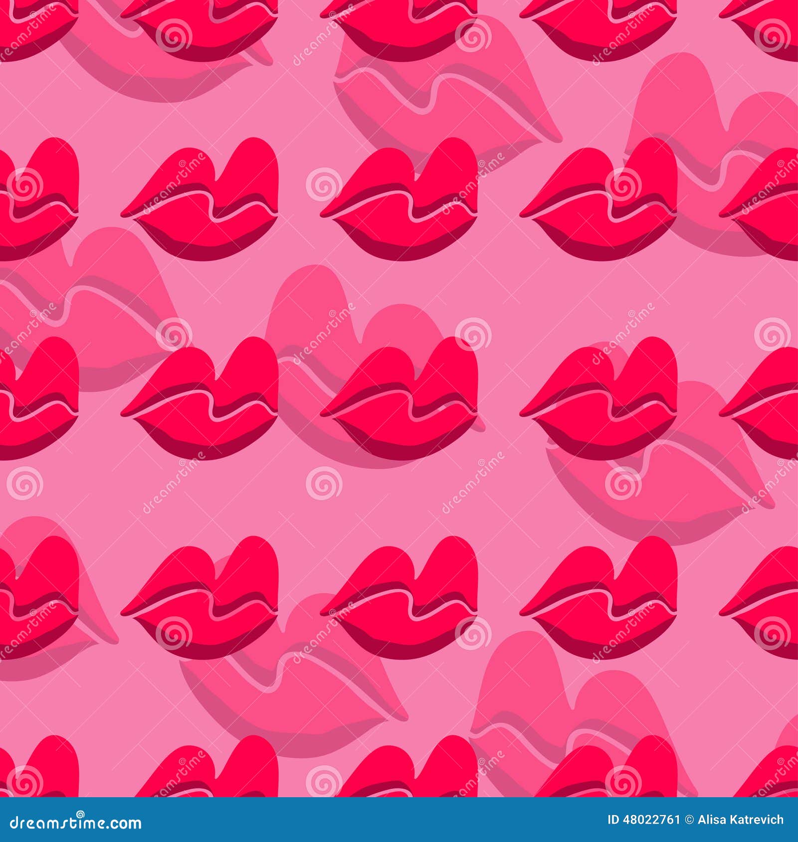 Pink Lips Seamless Pattern on a Background. Stock Vector - Illustration ...