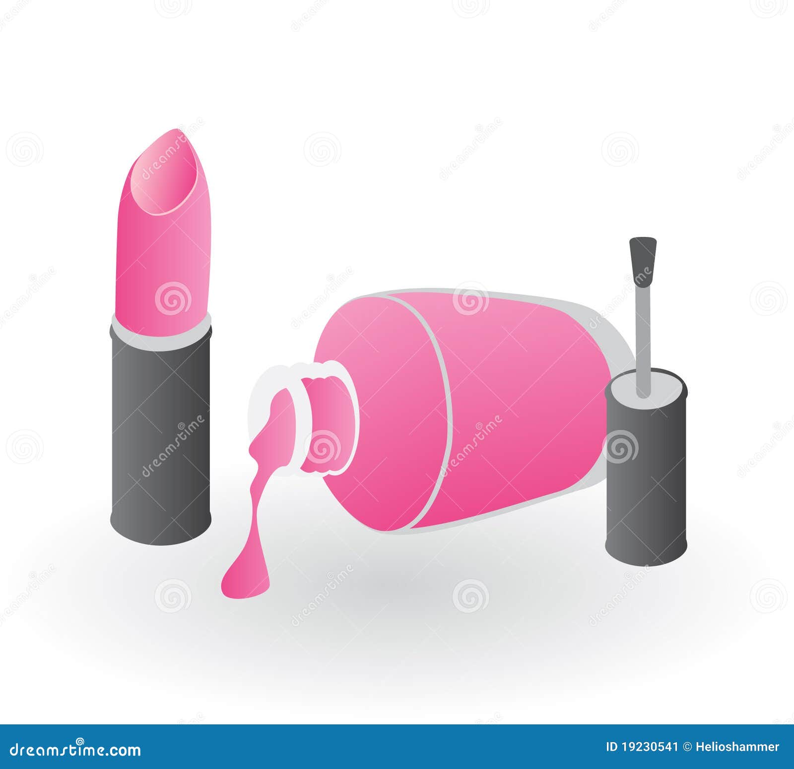 Pink Lipstick And Nail Polish Stock Vector - Illustration of female