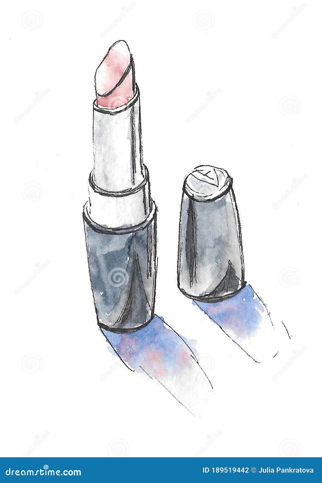 Vector Drawing Of Lipstick Stock Illustration - Download Image Now -  Make-Up, Beauty, Beauty Product - iStock