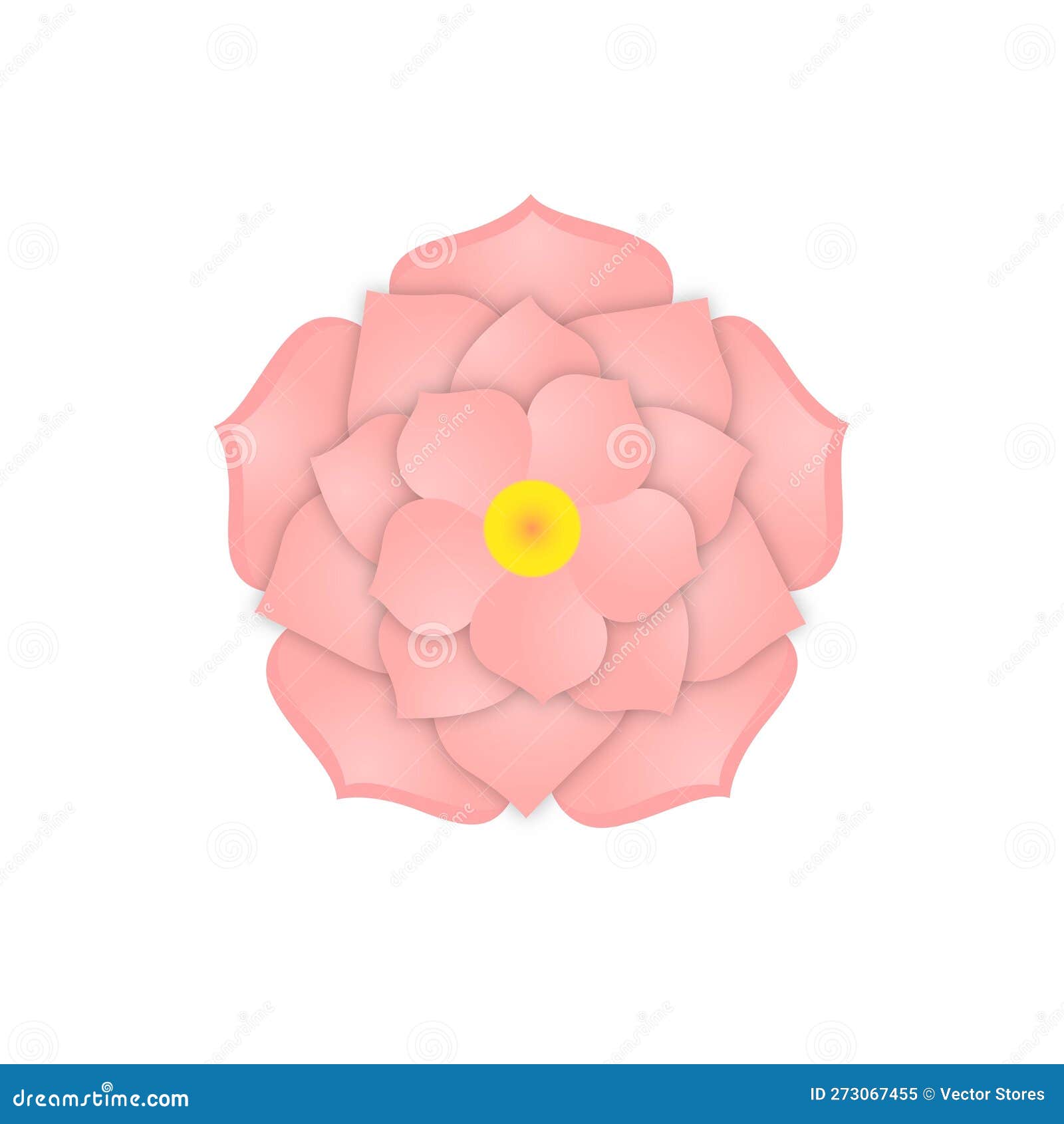 Pink Lotus Flower Top View Logo Template Vector Illustration Clip Art