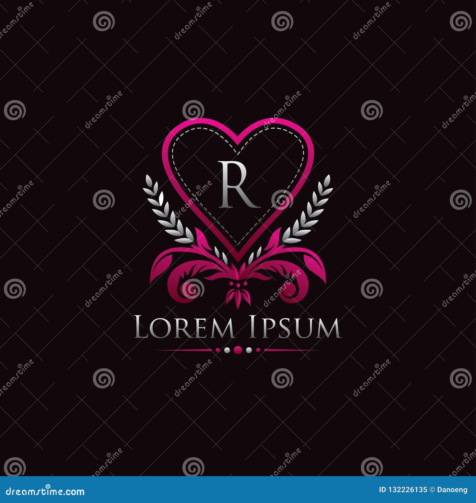 Premium Vector | Logo heart letter r. beautiful vector love logo design. r  love outline creative letter design