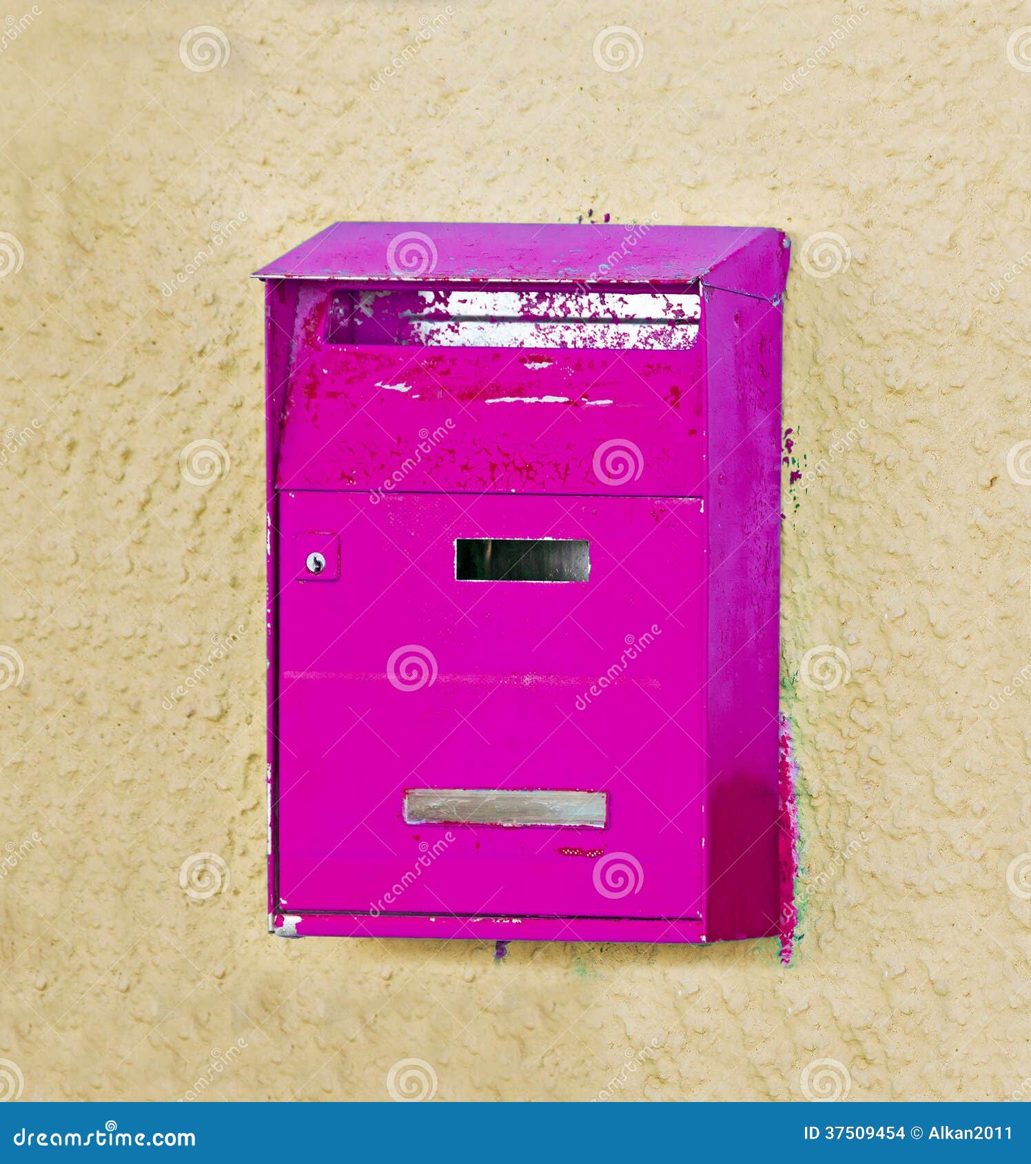 Pink mailbox stock photo. Image of house, communication 37509454
