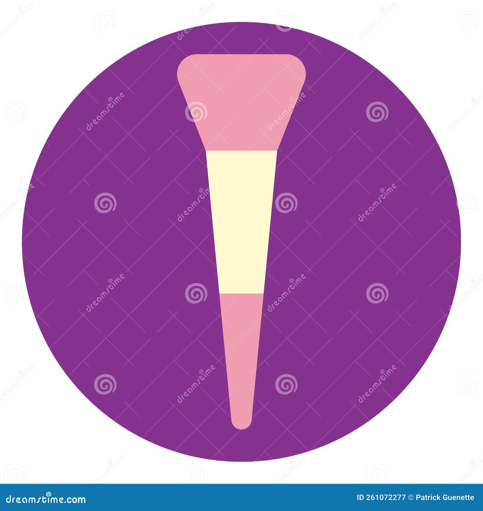 Pink makeup brush, icon stock vector. Illustration of poster 261072277