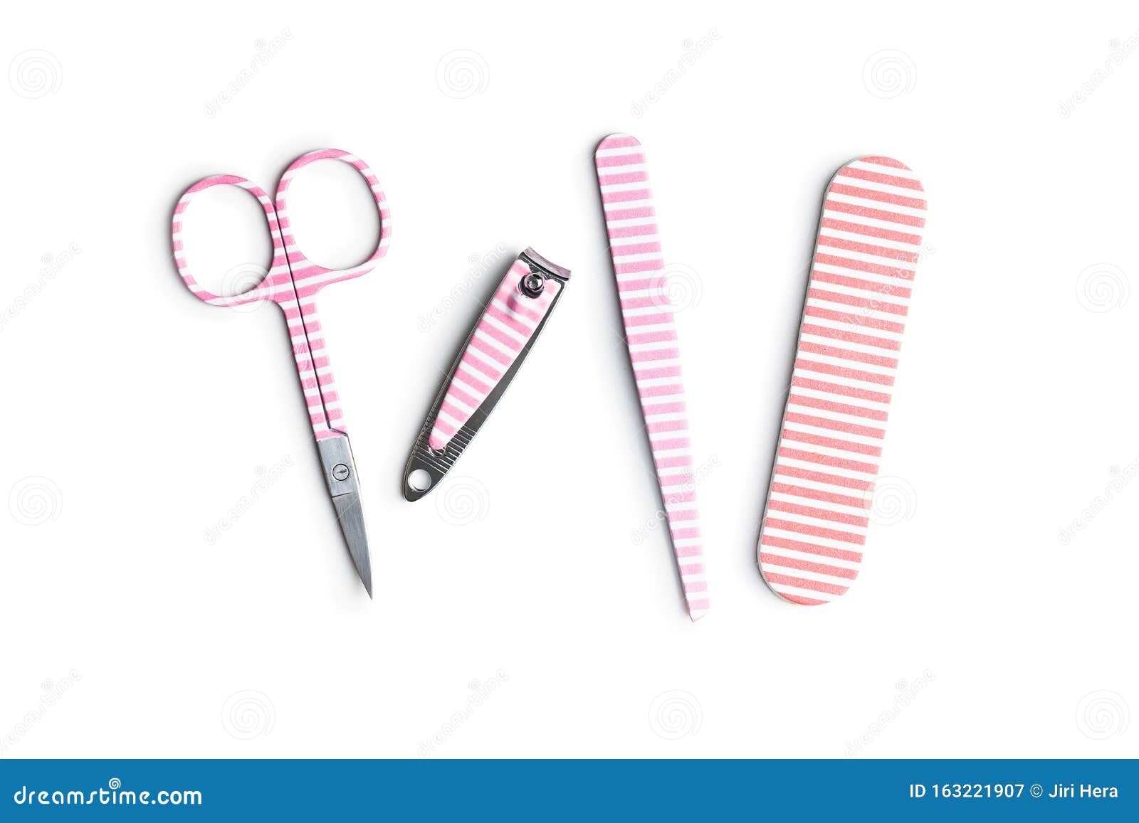 Pink Manicure Tools. Nail Scissors and Accessories Stock Image Image