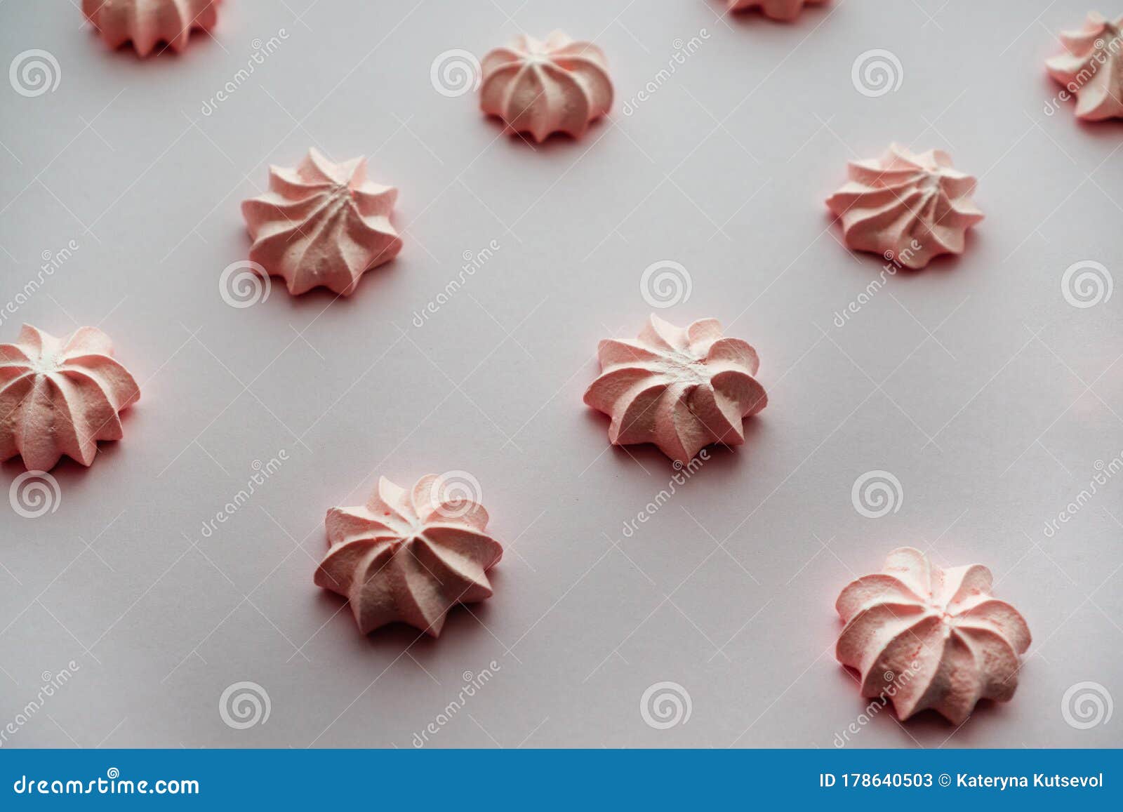 pink meringue with rows on the same background