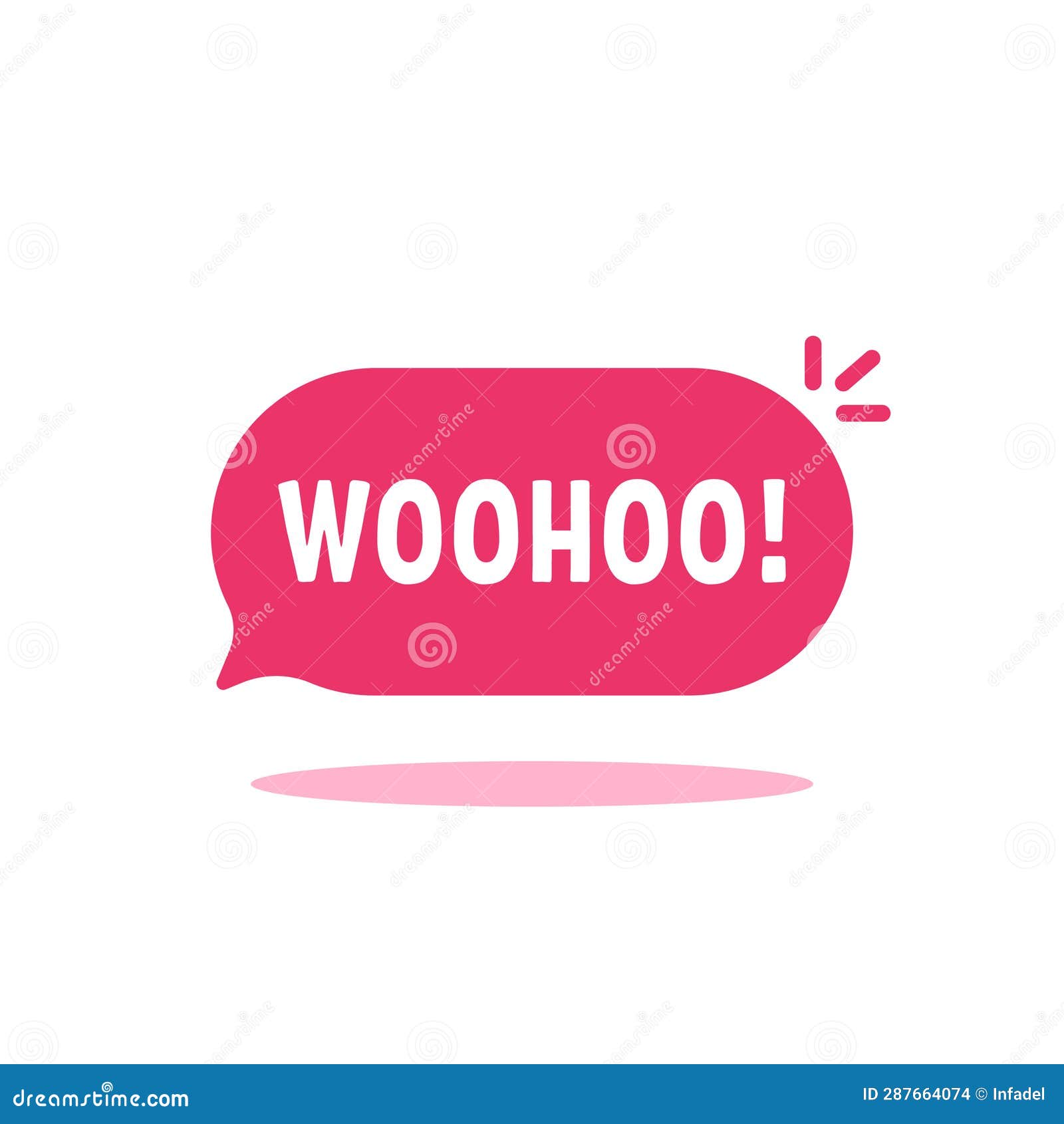 pink message icon like woohoo popup bubble