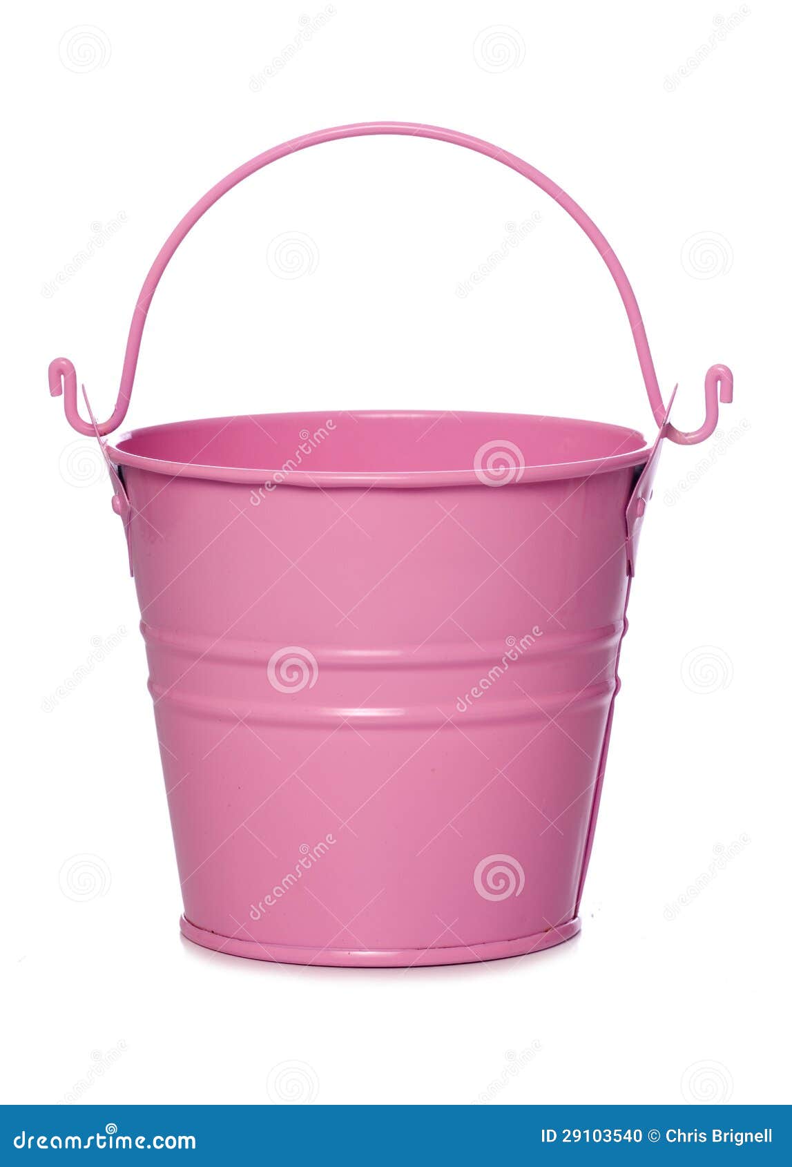 Pink metal bucket cutout stock photo. Image of gardening 29103540