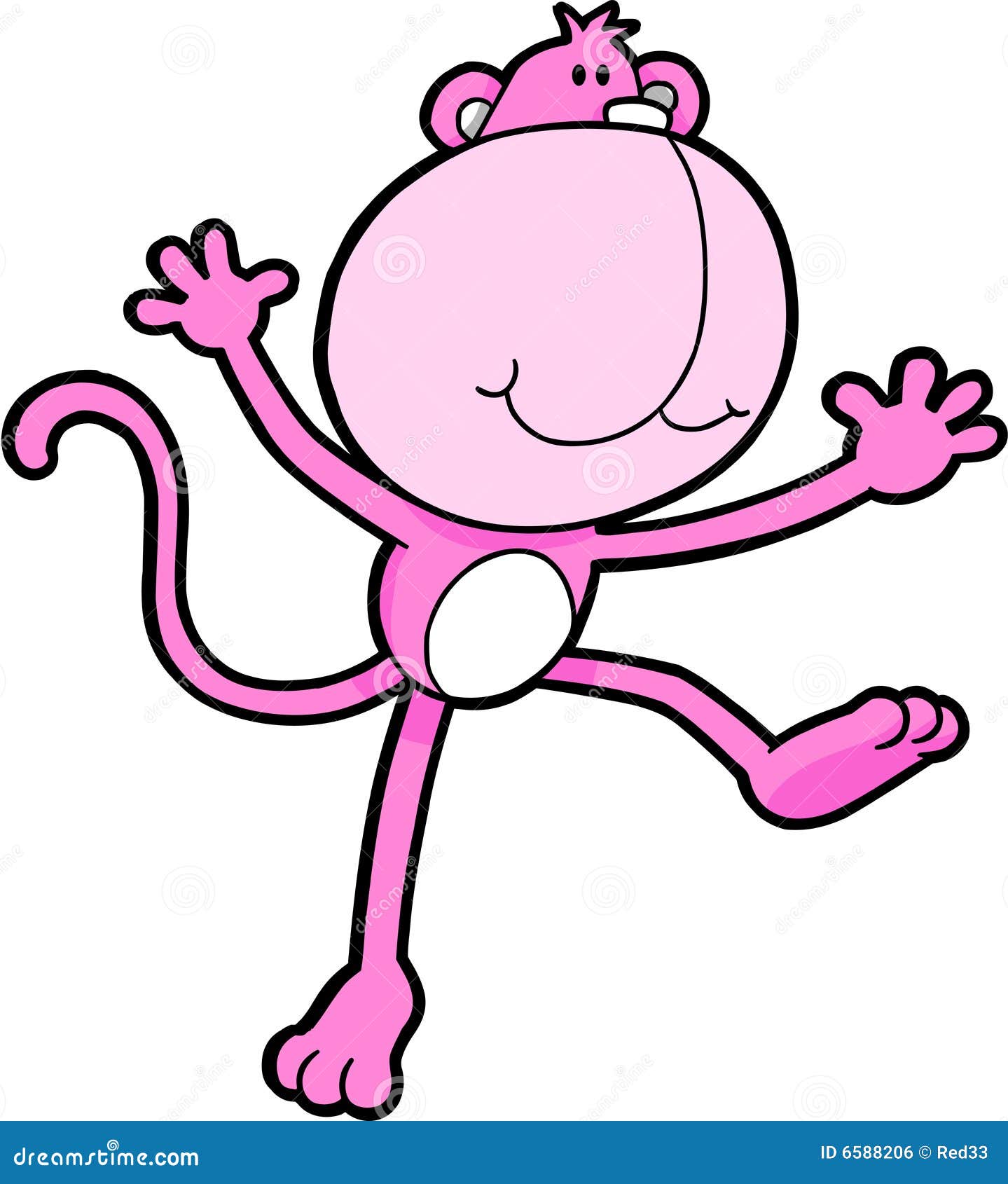 Pink Monkey Vector stock vector. Illustration of forest 6588206