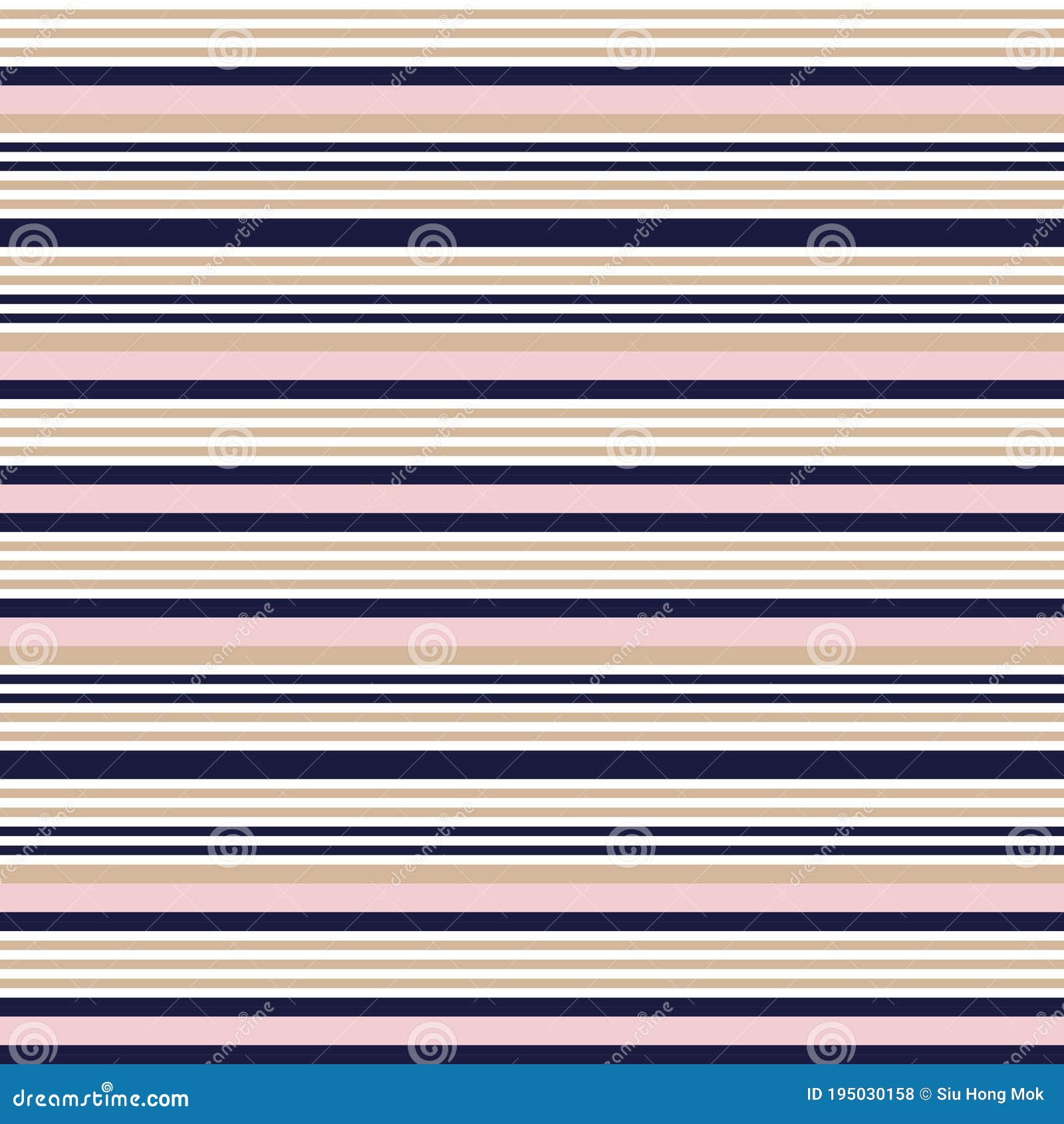 Pink and Navy Stripe Seamless Pattern Background in Horizontal Style