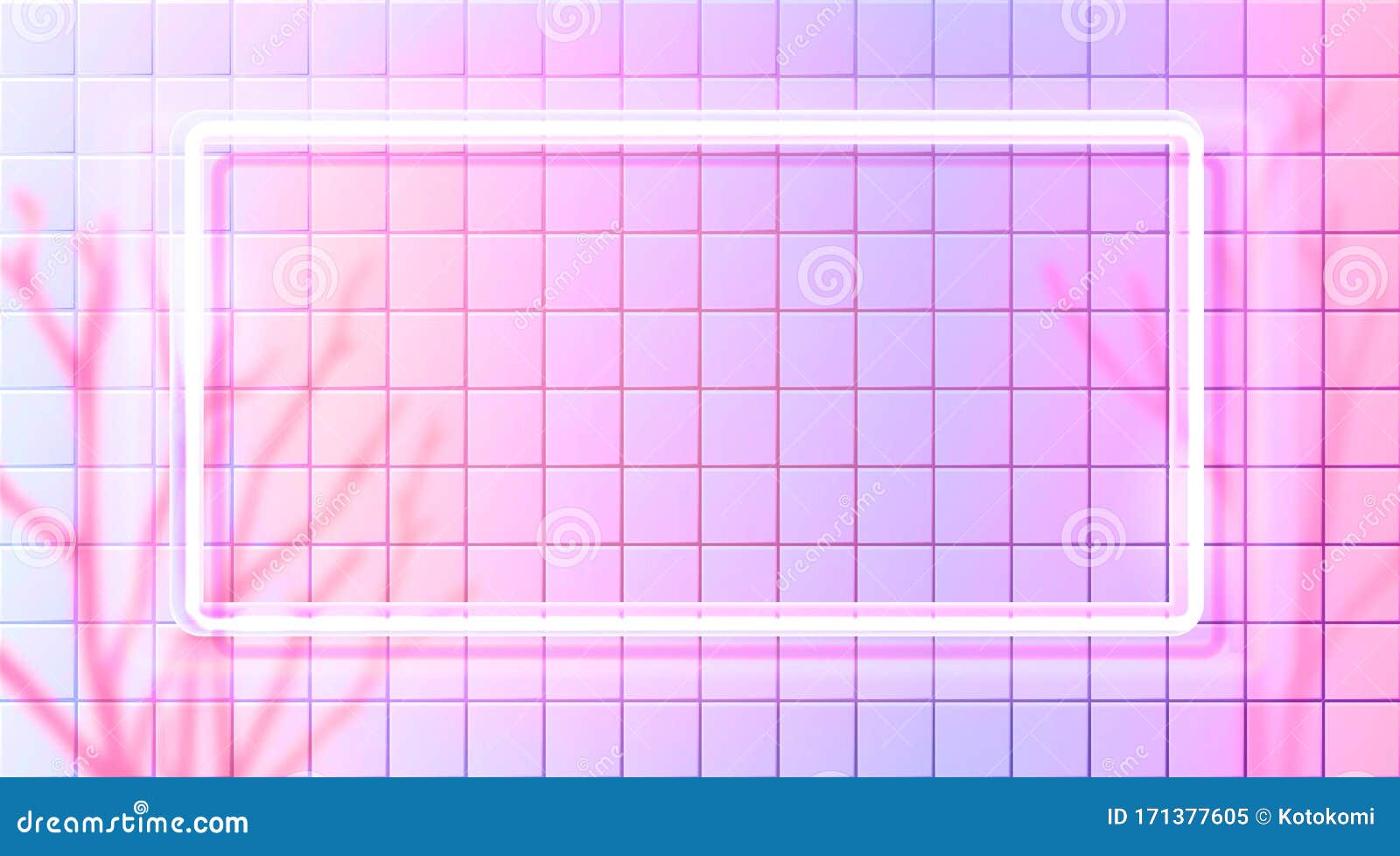 Bright Neon White Rectangle Frame Stock Illustration - Download