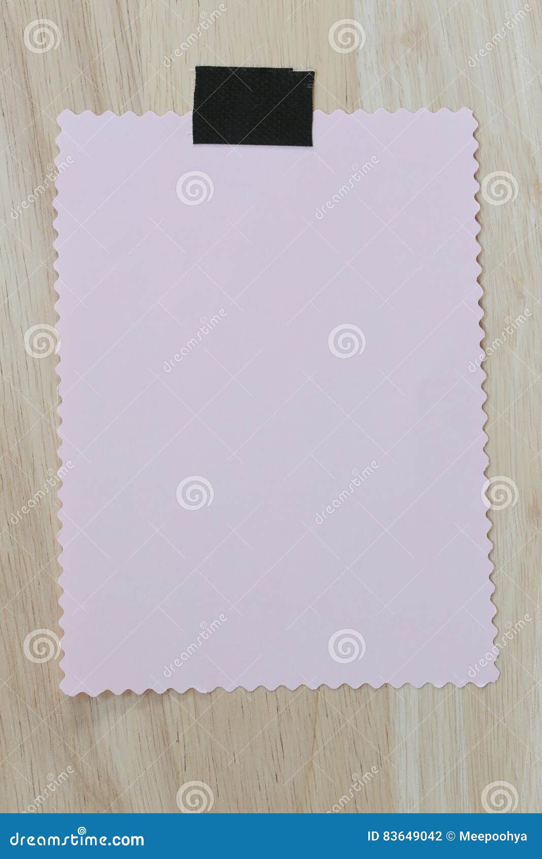 Pink Notepad Paper of Empty and Copy Space on Wooden Background. Stock