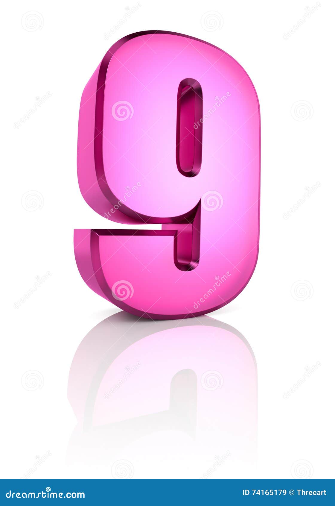 Pink Number 9 stock illustration. Illustration of nine - 74165179