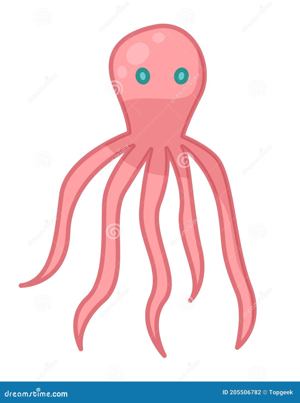Pink Octopus Icon, Cartoon Character Sea Animal Flat Style Vector  Illustration Isolated on White Stock Vector - Illustration of ocean,  summer: 205506782