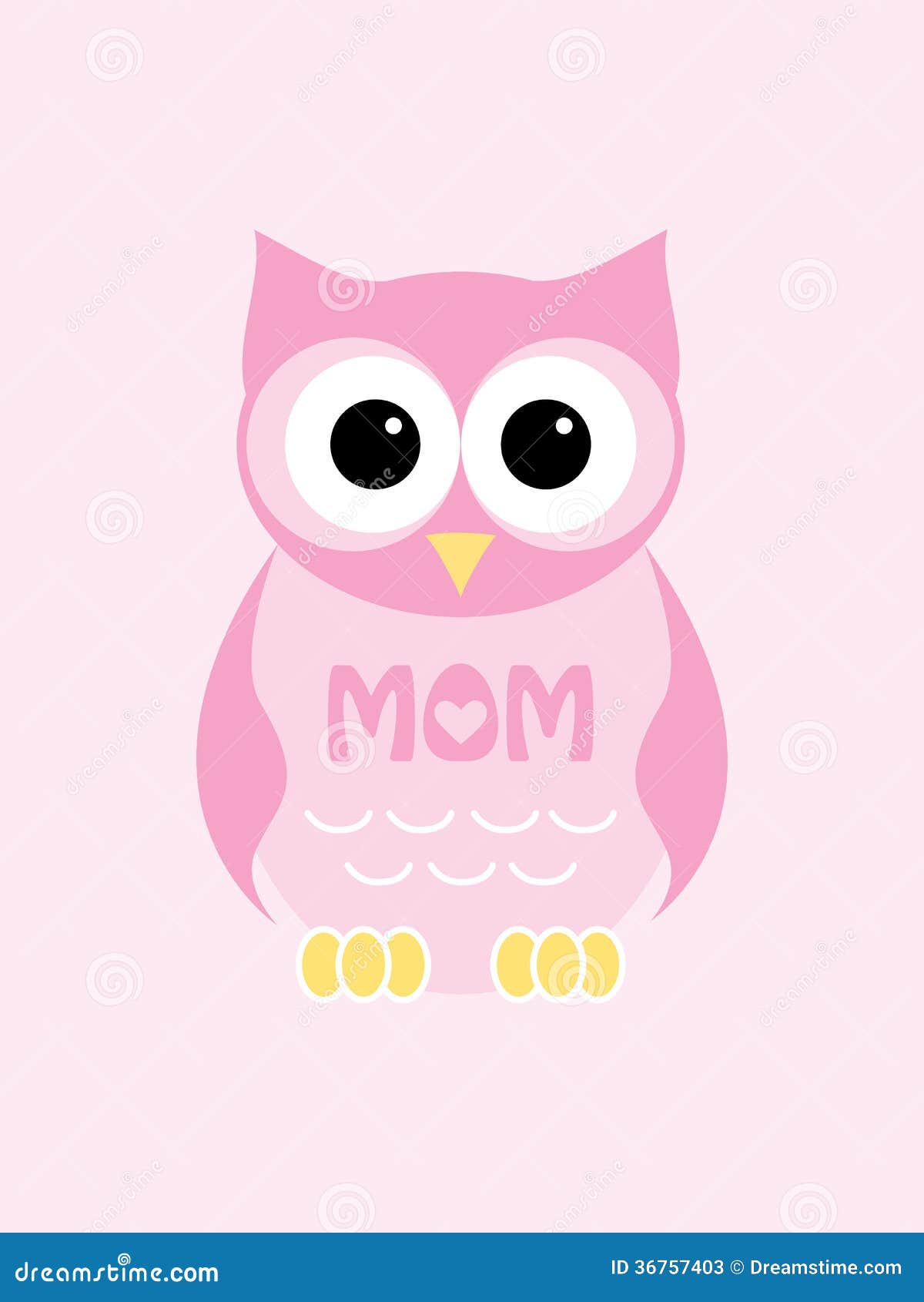 Download Pink owl with Mom stock vector. Illustration of decor ...