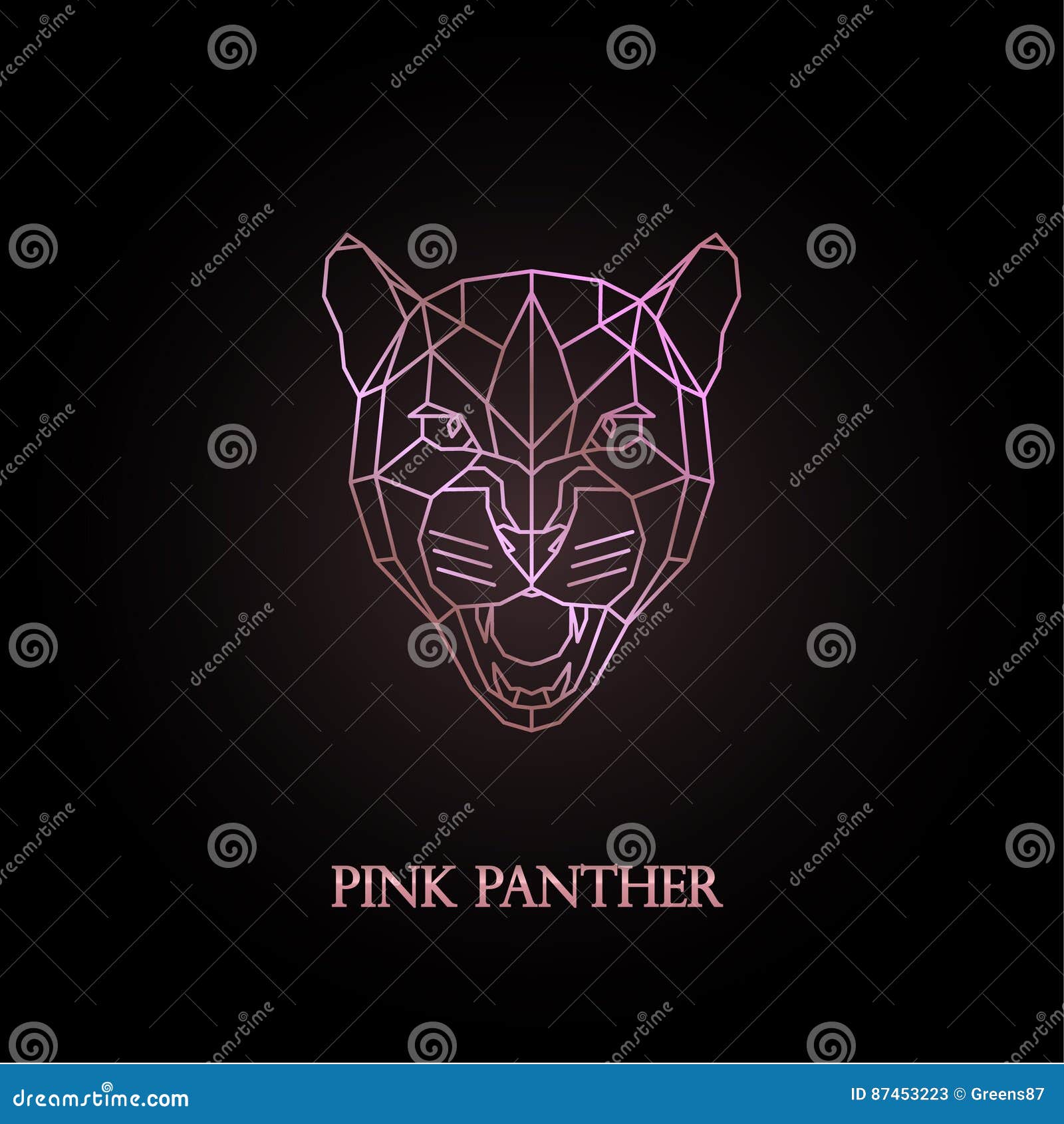 Pink panther logo design. stock vector. Illustration of exotic - 87453223