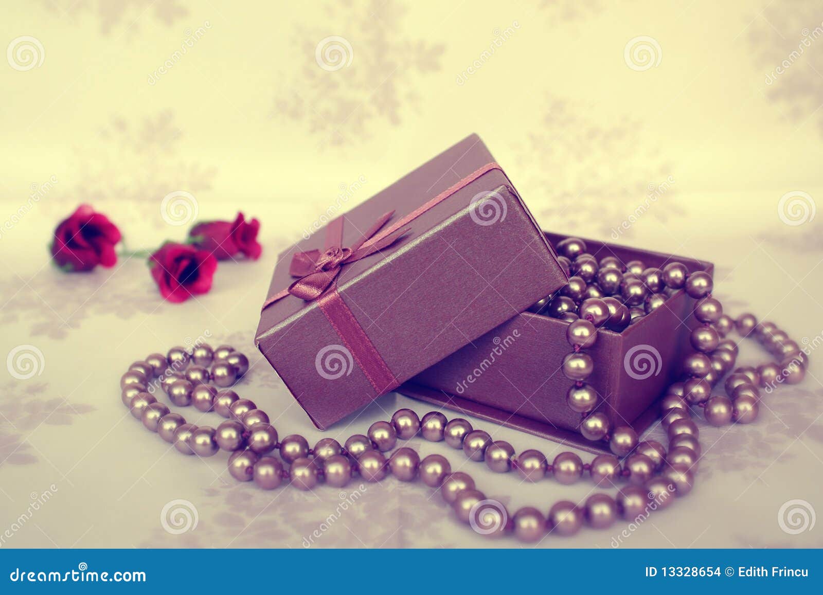 Pink Pearls in a Jewelry Box Stock Photo Image of decoration, string