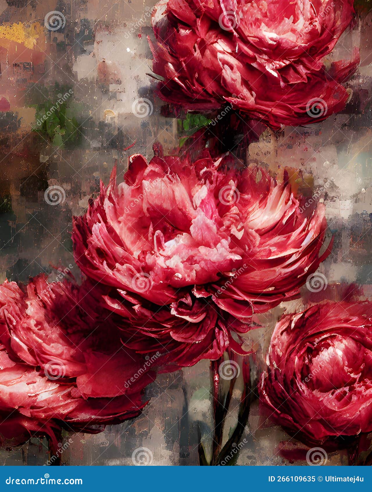 pink peonies garden flower bouquet textured abstract background ai generative art