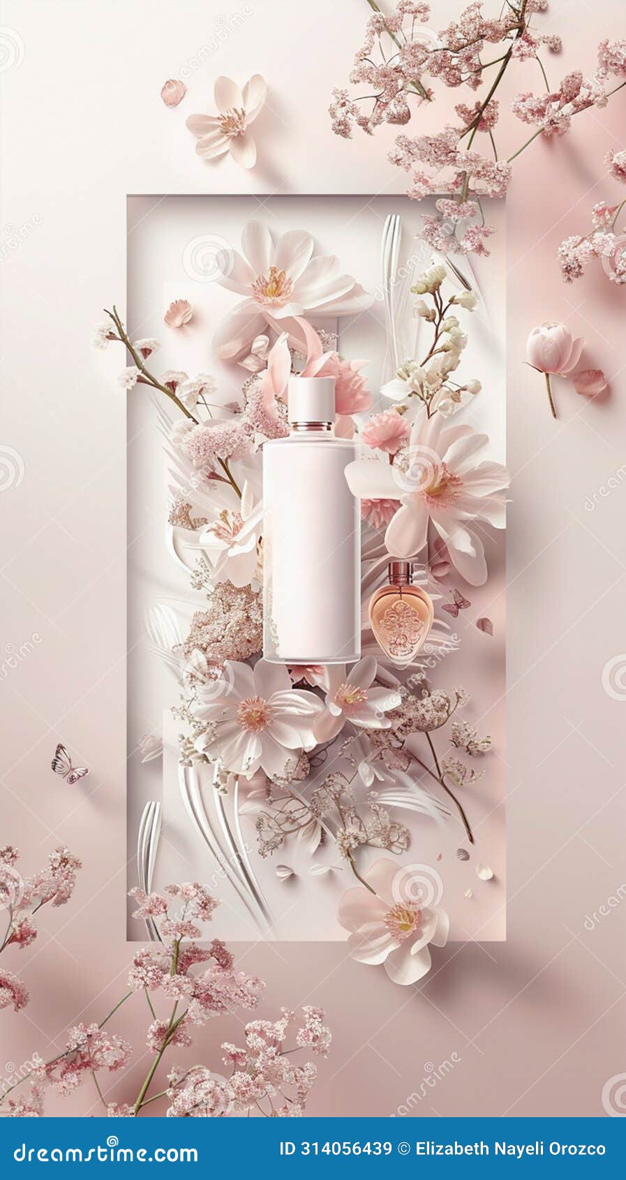 pink perfume mockup