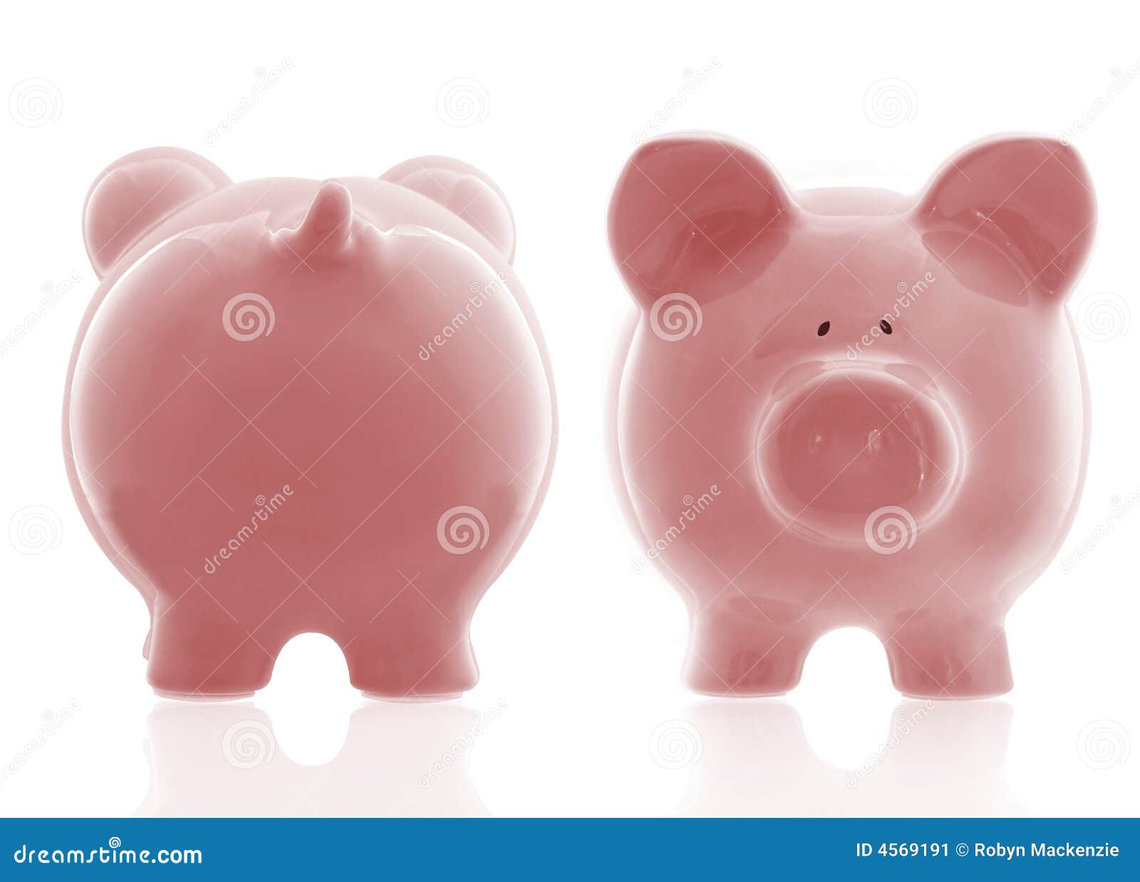 pink piggybank front and back