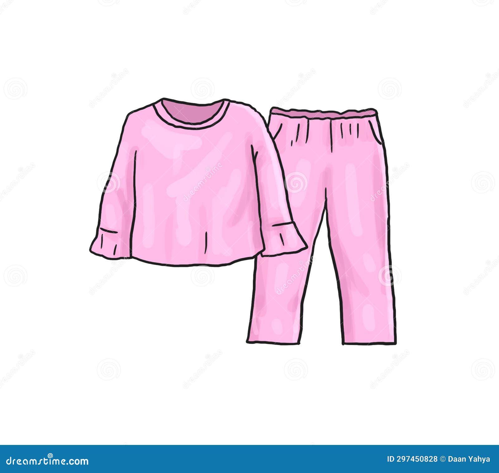 pink pijama for girl  with white background