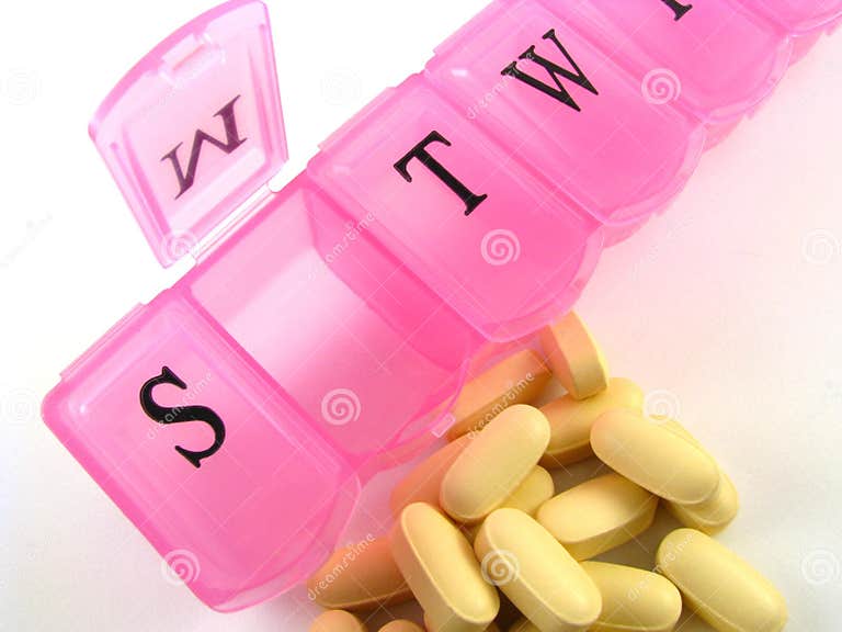 Pink Pill Box stock image. Image of weekly, medicine, pink 7606099