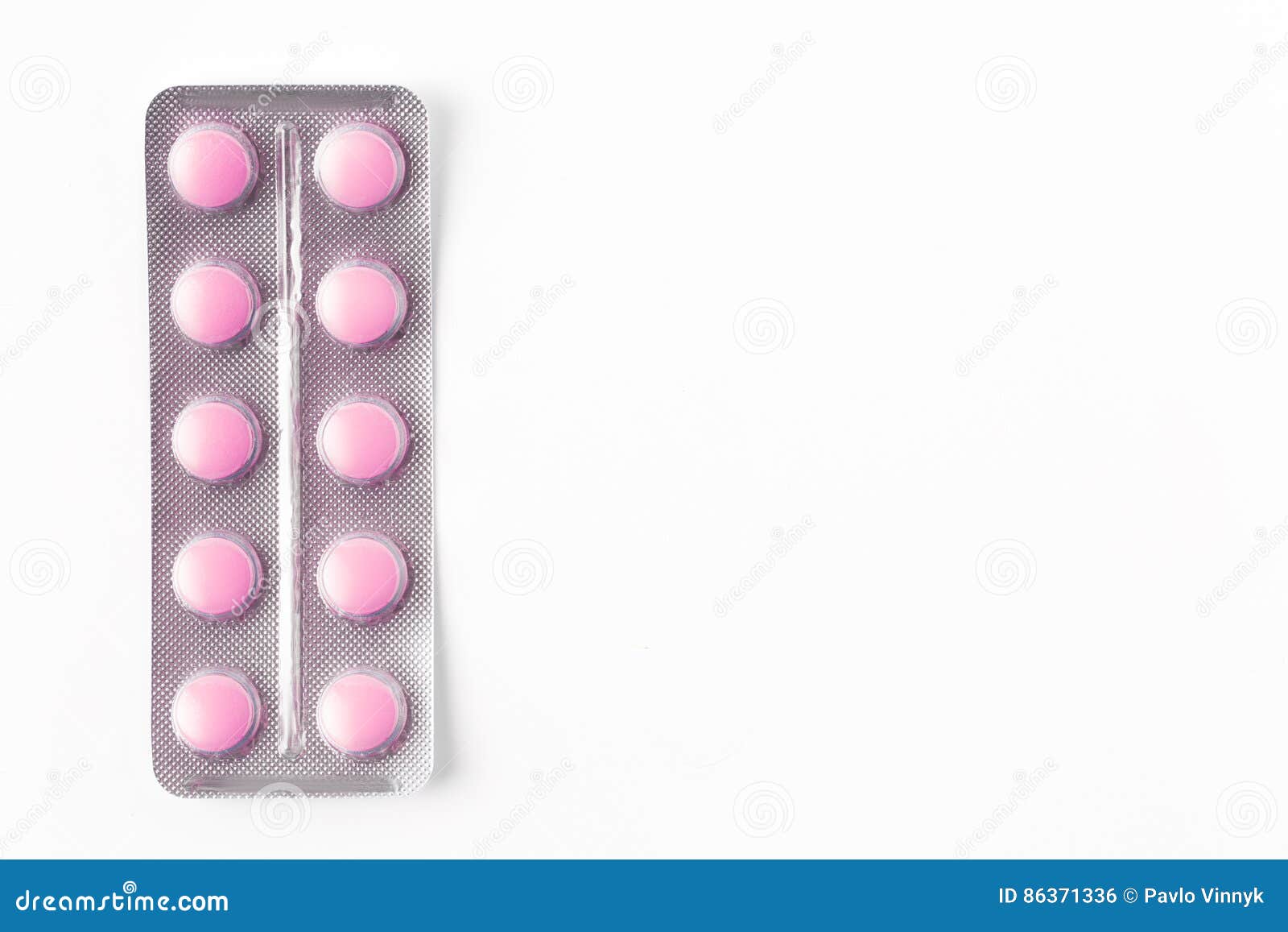 Pink Pills Packed in Blister Isolated on White Stock Photo Image of