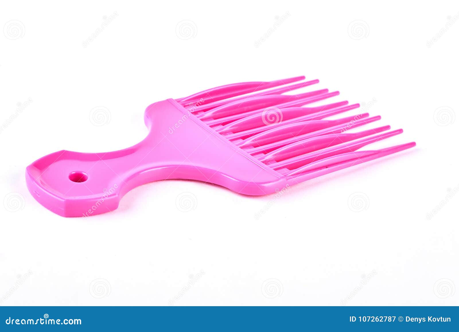 Pink plastic afro comb. stock image. Image of afrocomb - 107262787