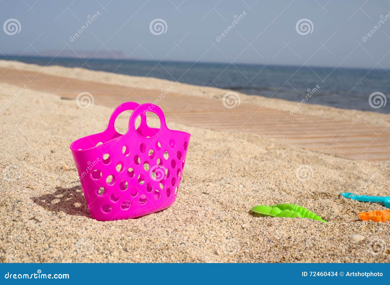 Pink Plastic Bag on the Sand Stock Photo Image of leisure, exotic 72460434