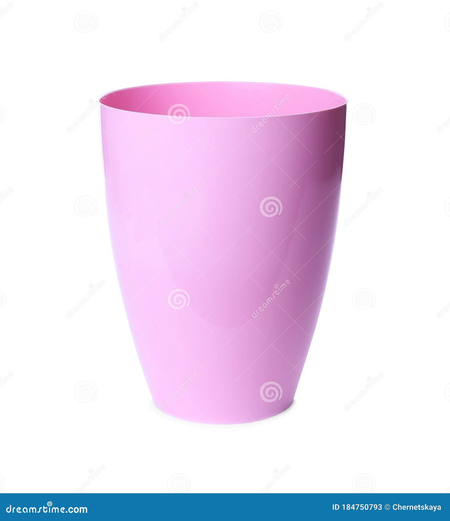 Pink Plastic Flower Pot Isolated Stock Image Image of container