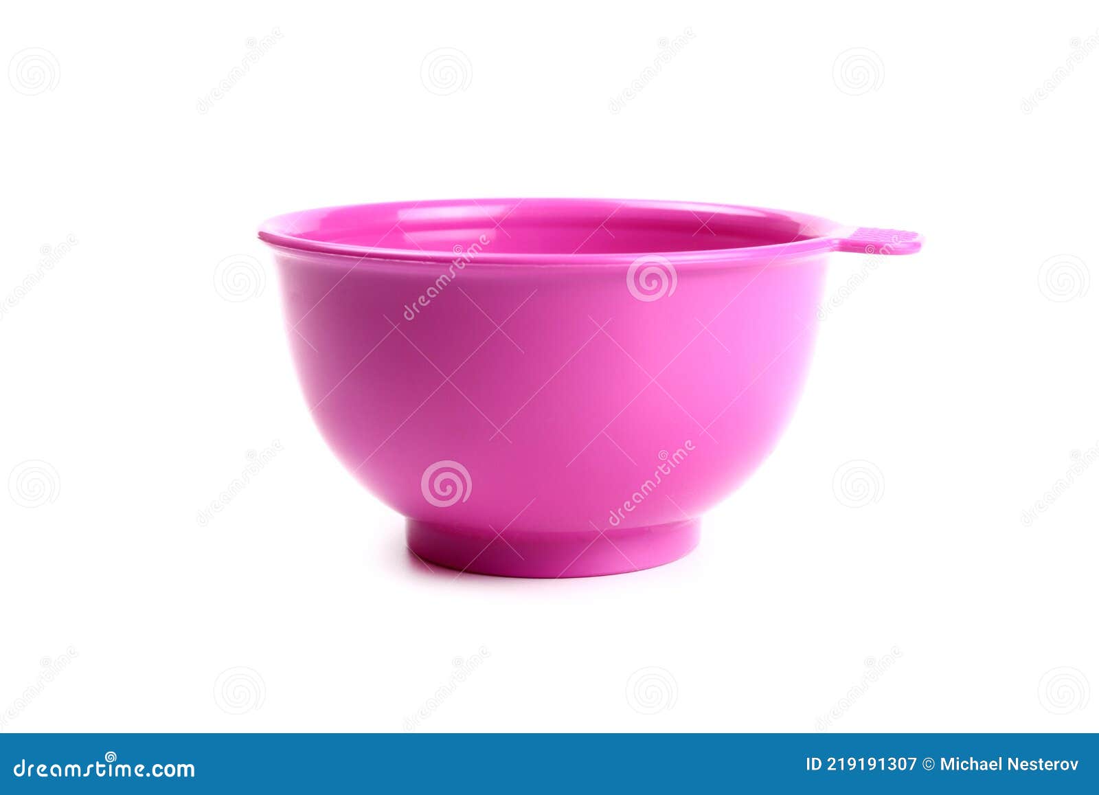 Pink Plastic Hair Dye Bowl Isolated on White Stock Image Image of