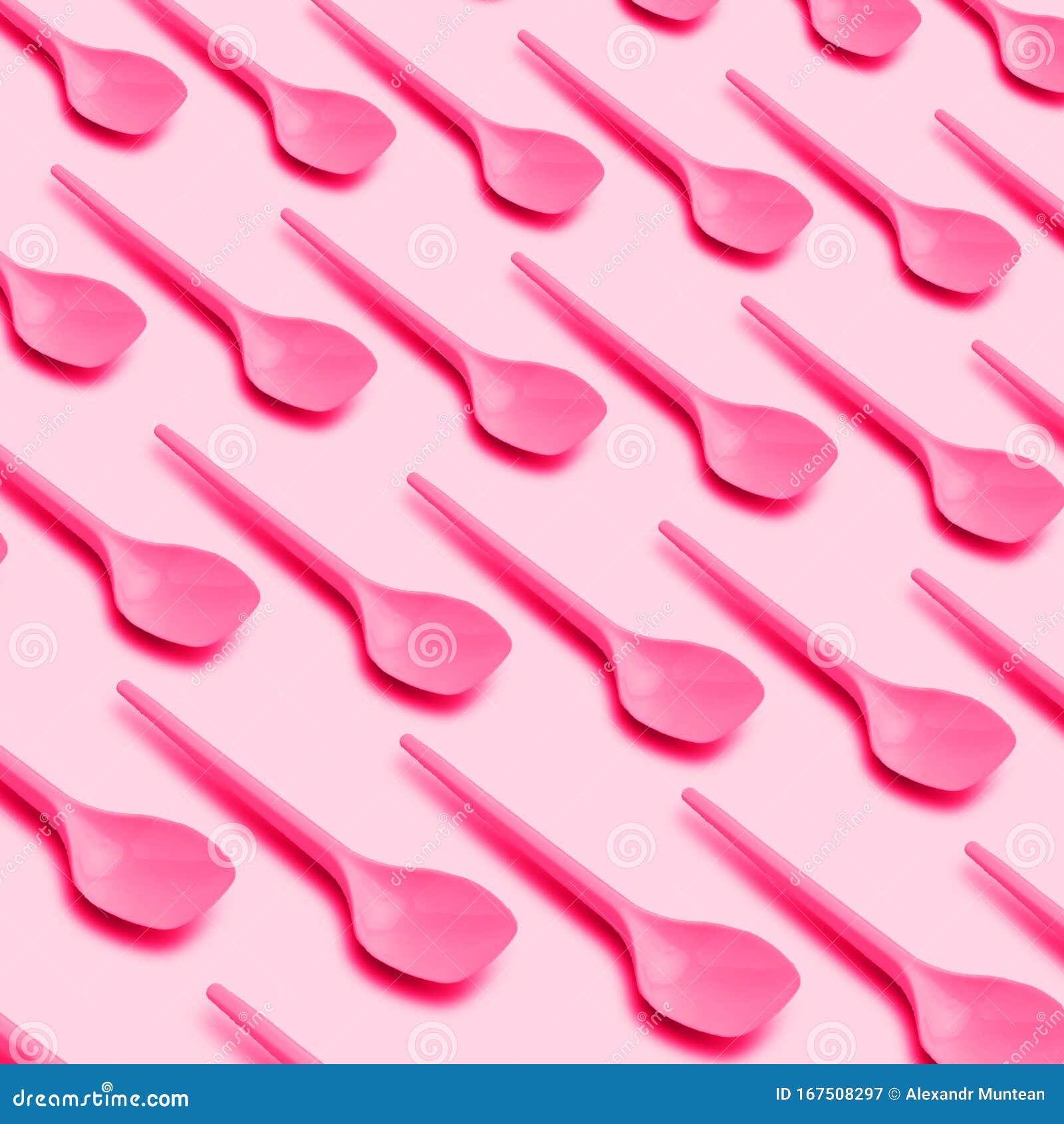 Pink Plastic Spoons Pattern Stock Image Image of minimal, plastic