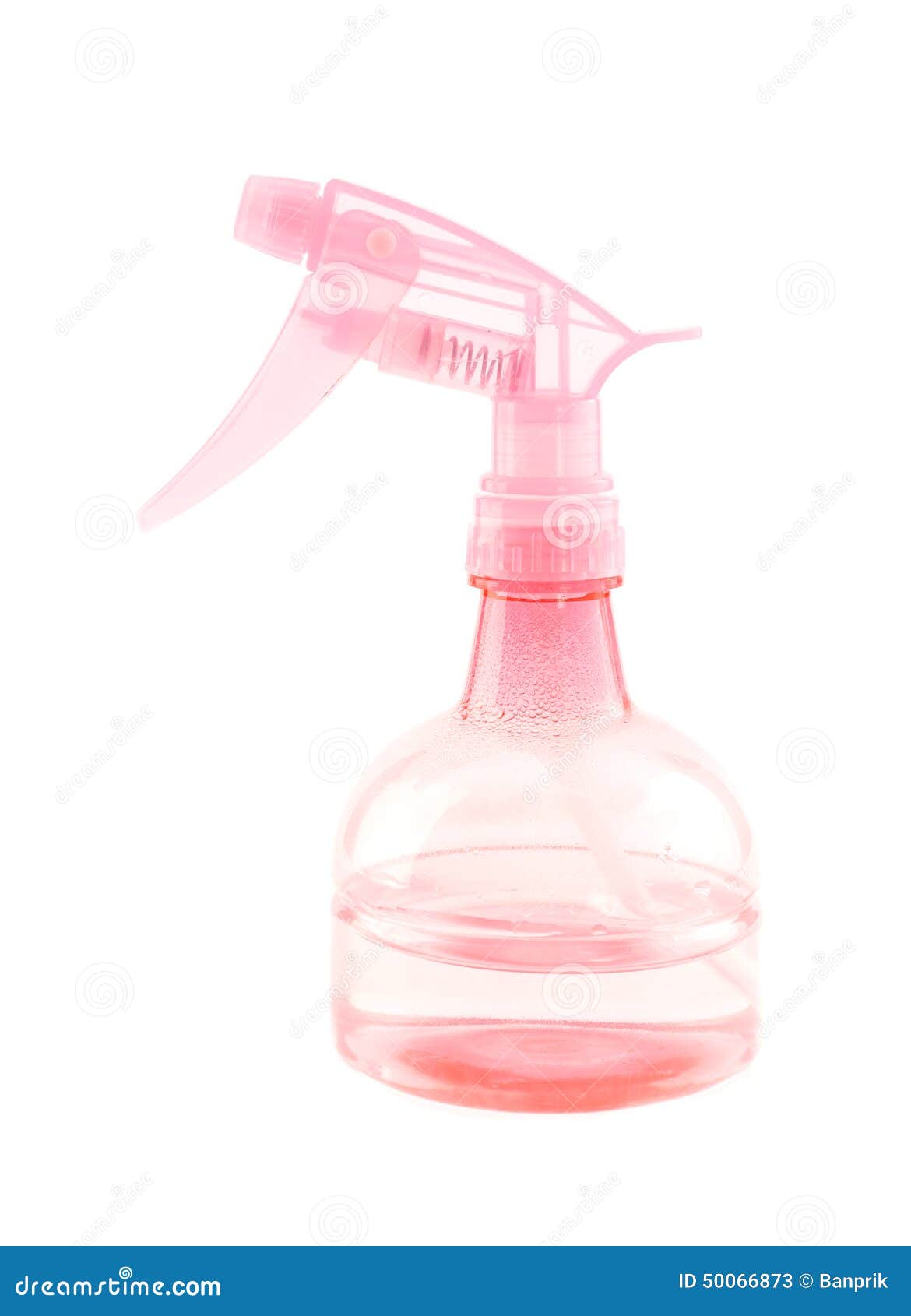 Pink Plastic Spray Bottle Isolated on White Stock Image Image of