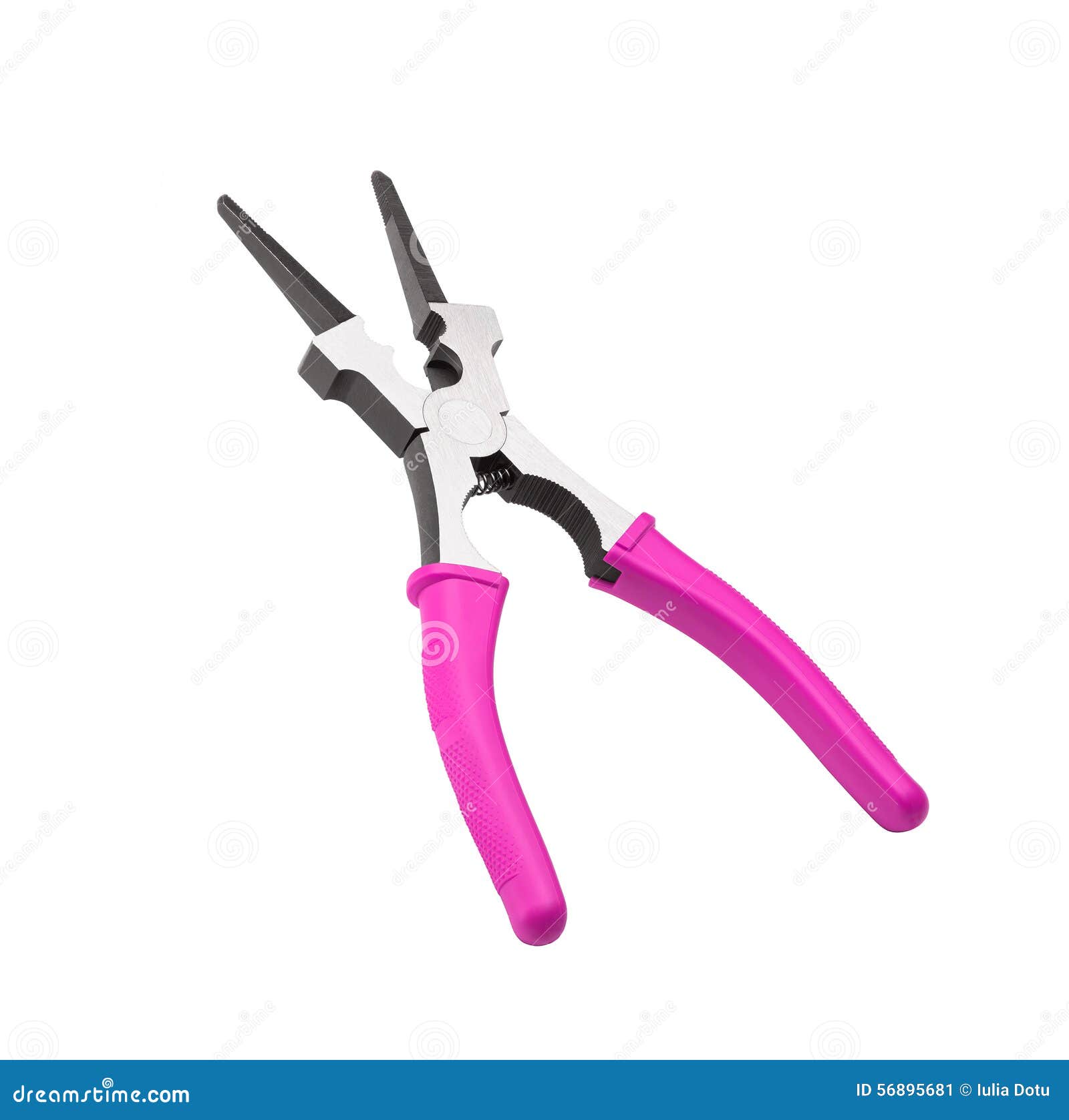 Pink pliers stock image. Image of plastic, cutters, hand 56895681