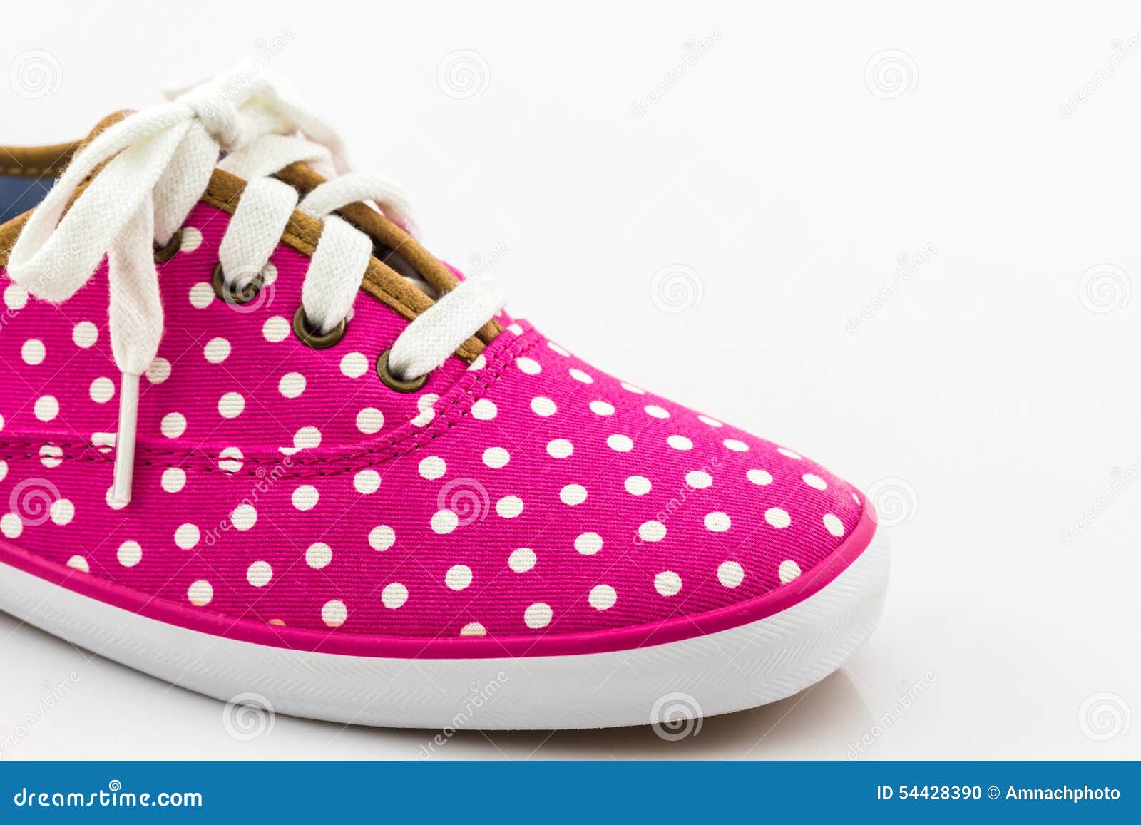 Pink Polka Dot Canvas Shoe. Stock Photo Image of female, play 54428390