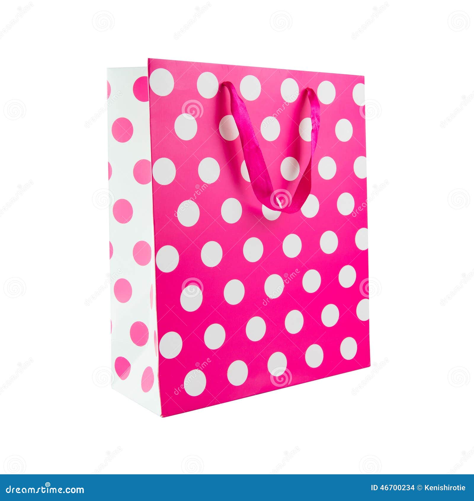 Pink polka dot gift bag stock photo. Image of discount 46700234